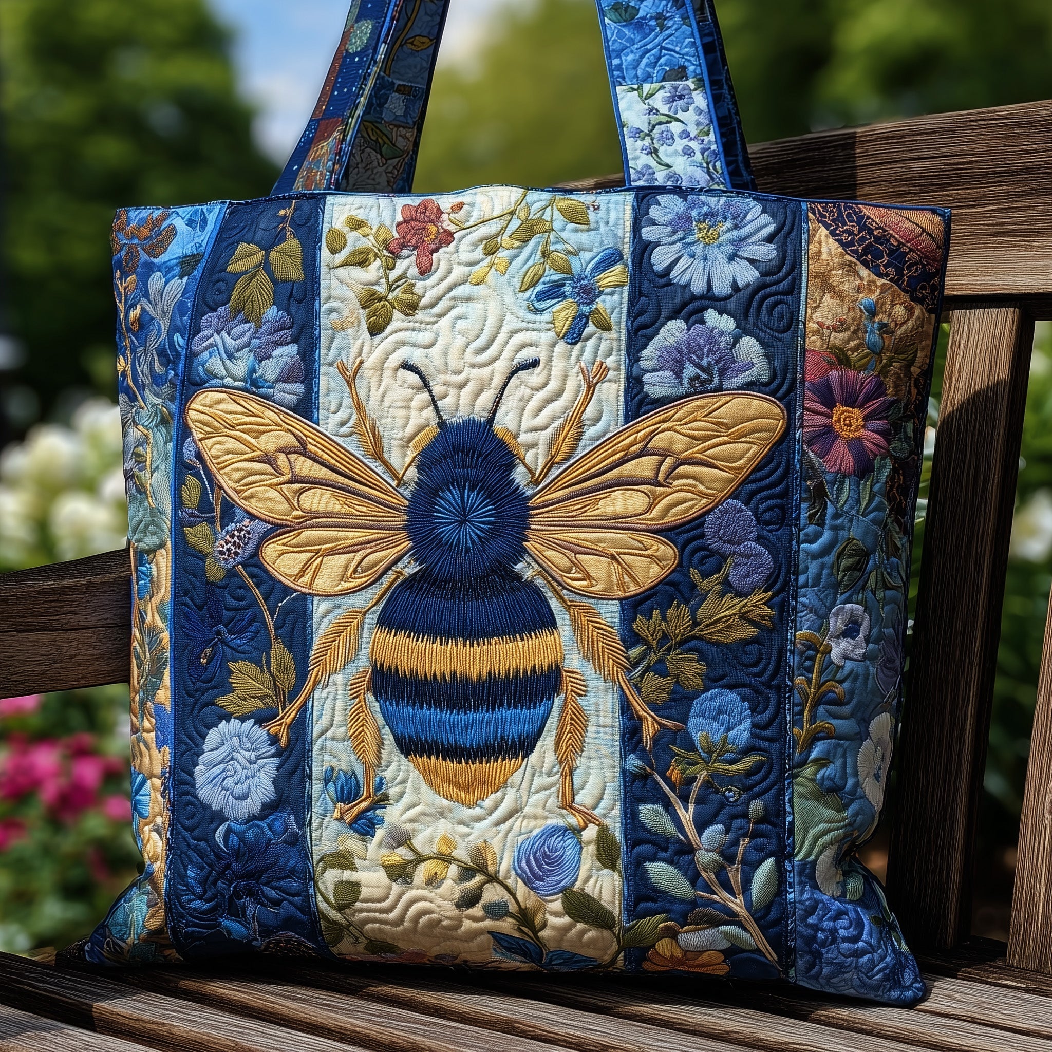 Floral Bee Quilted Tote Bag GFTONL5395