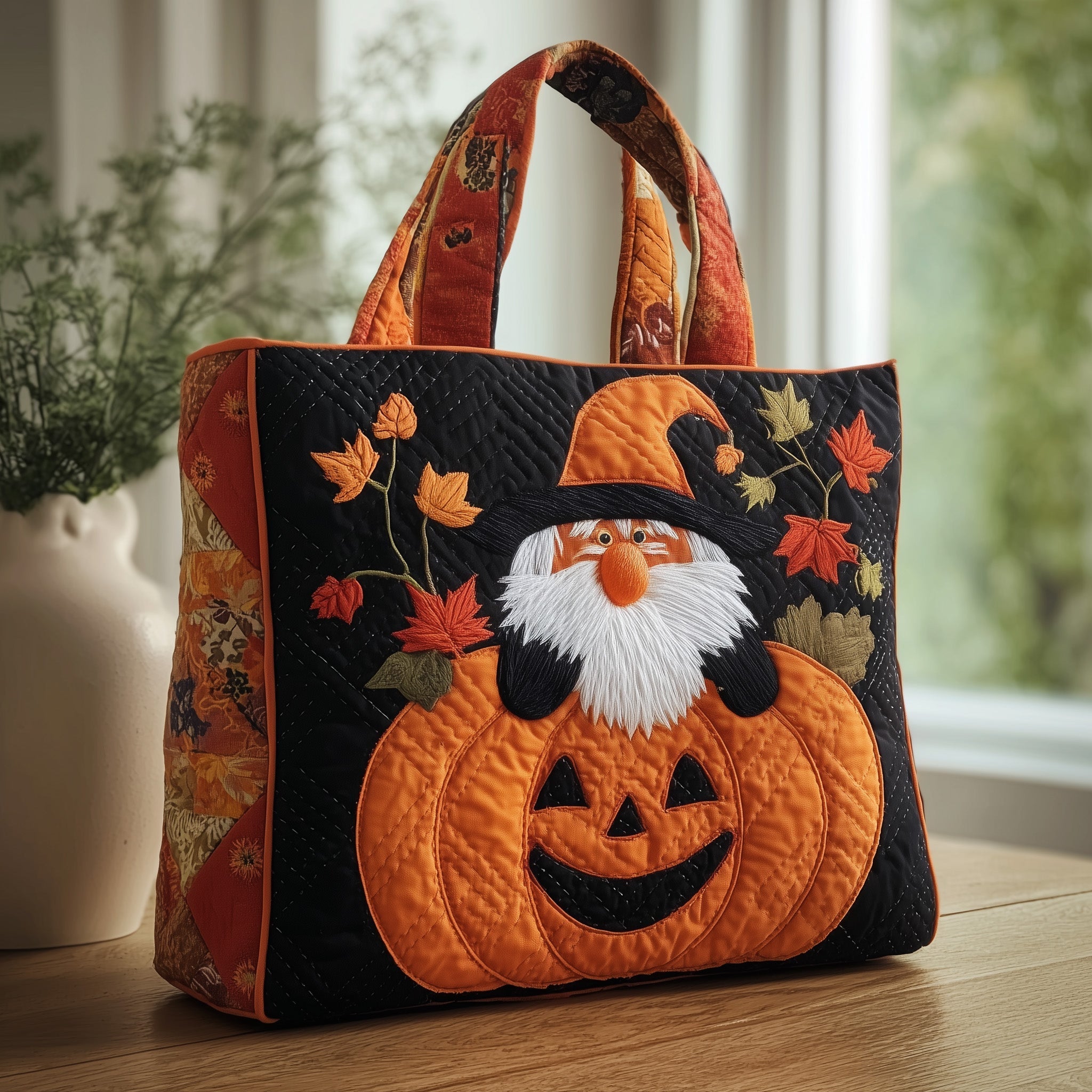 Pumpkin Gnome Quilted Tote Bag GFTONL5404