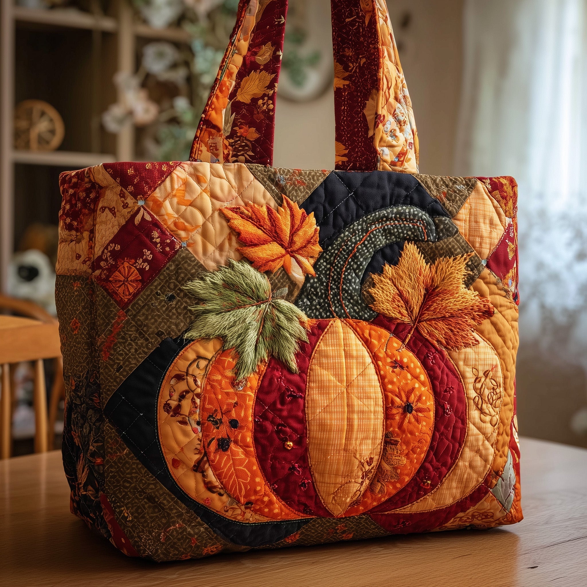 Pumpkin Charm Quilted Tote Bag GFTONL5414