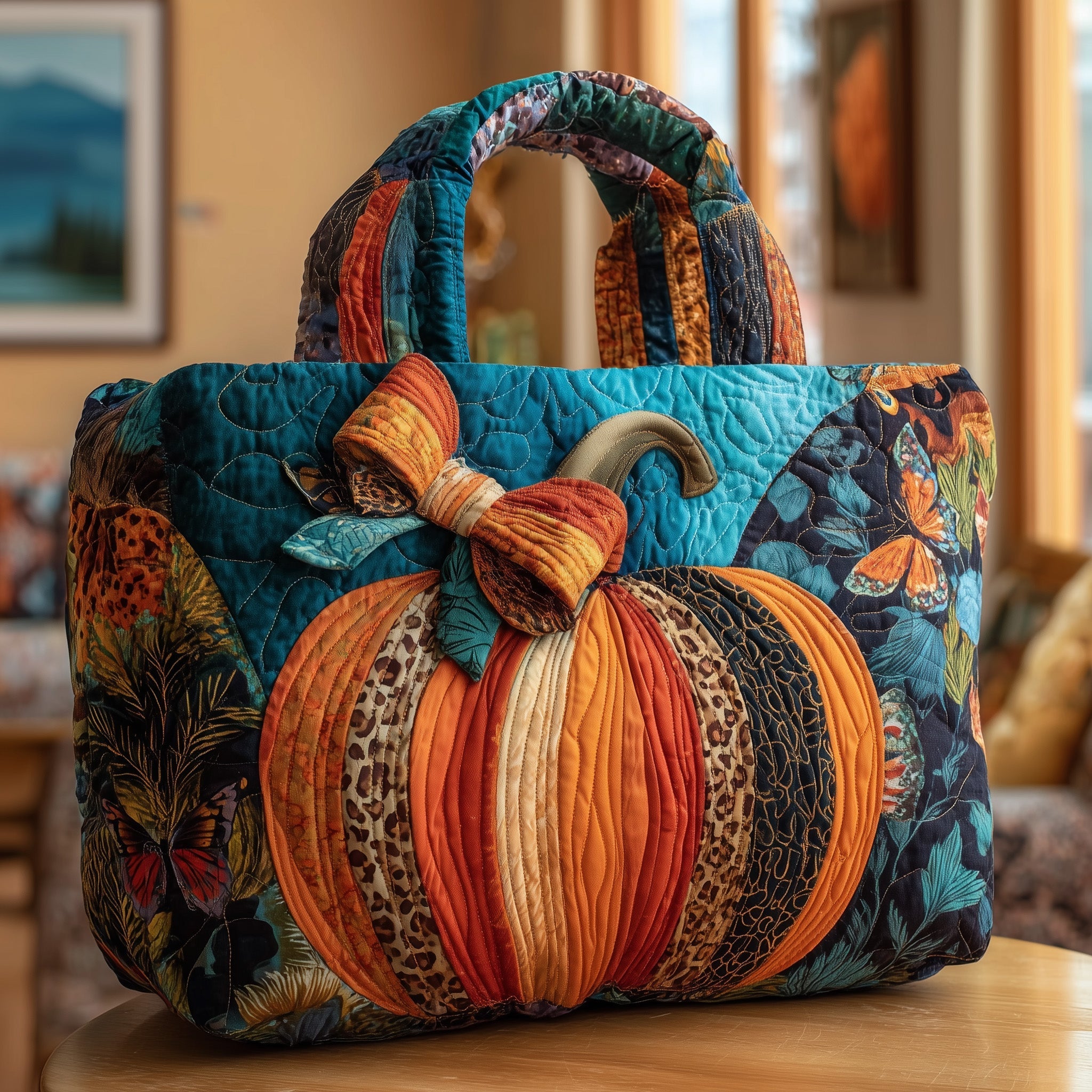Patchwork Pumpkin Quilted Tote Bag GFTONL5422