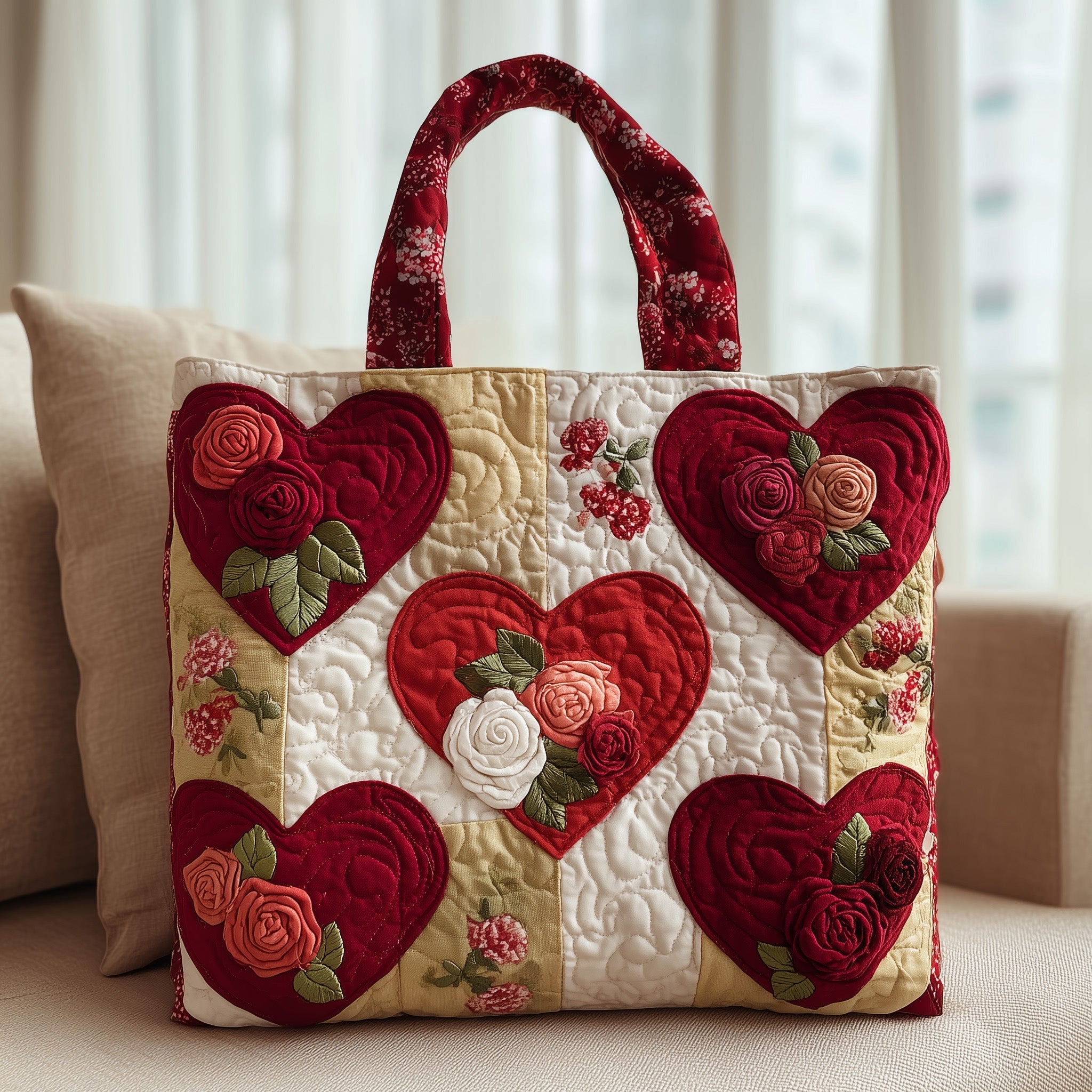 Rustic Heart Quilted Tote Bag GFTONL5447