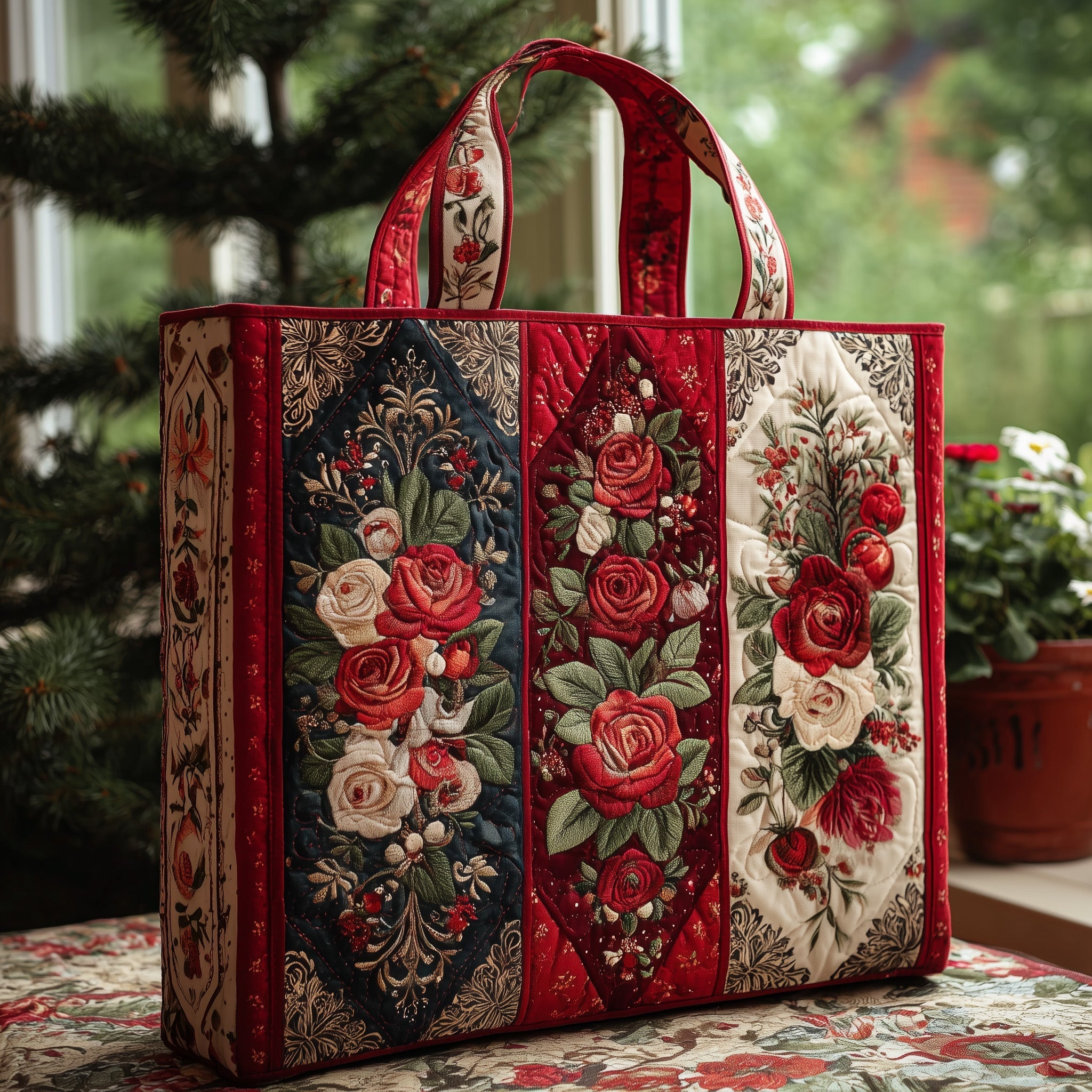 Royal Rose Quilted Tote Bag GFTONL5473