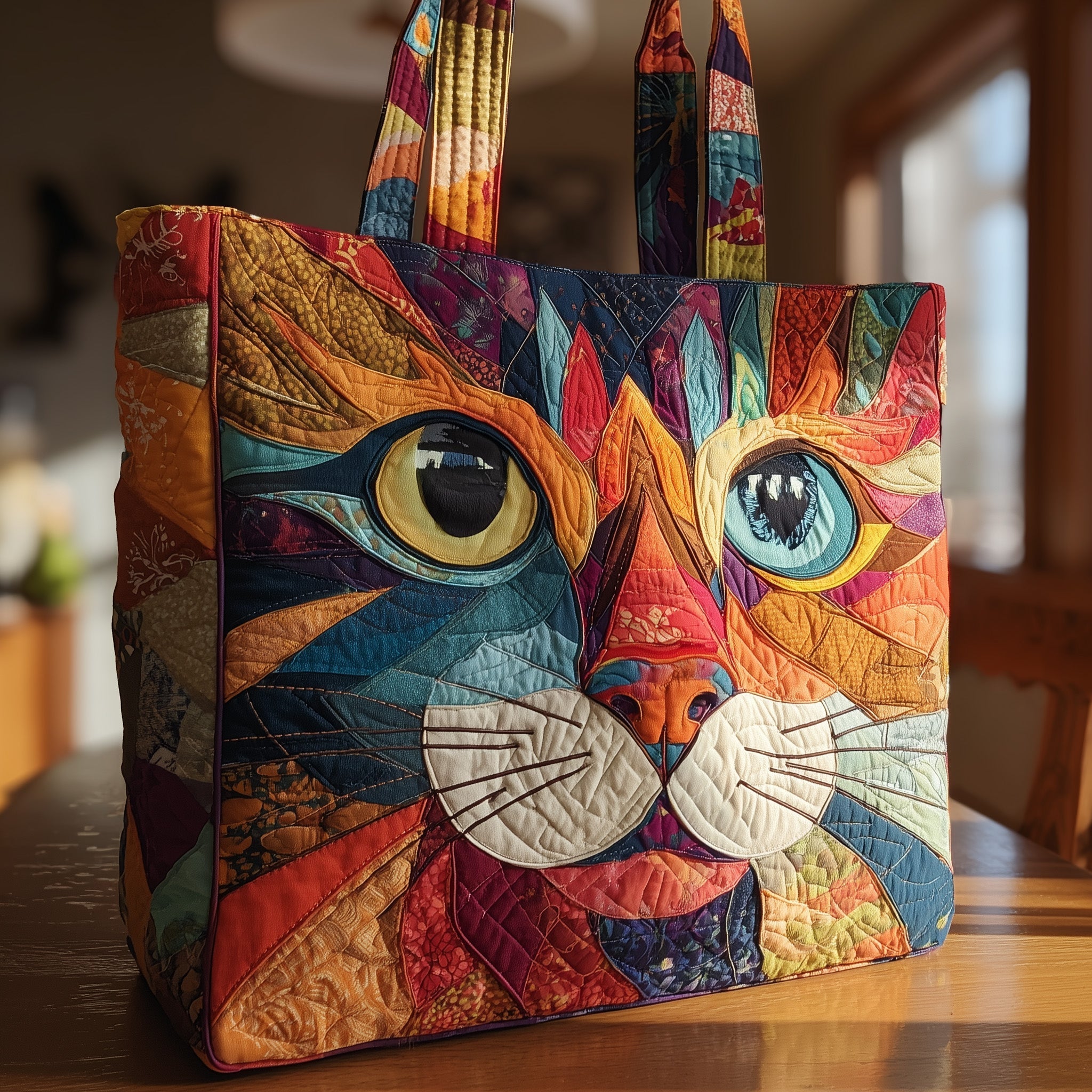 Patchwork Cat Quilted Tote Bag GFTONL5498