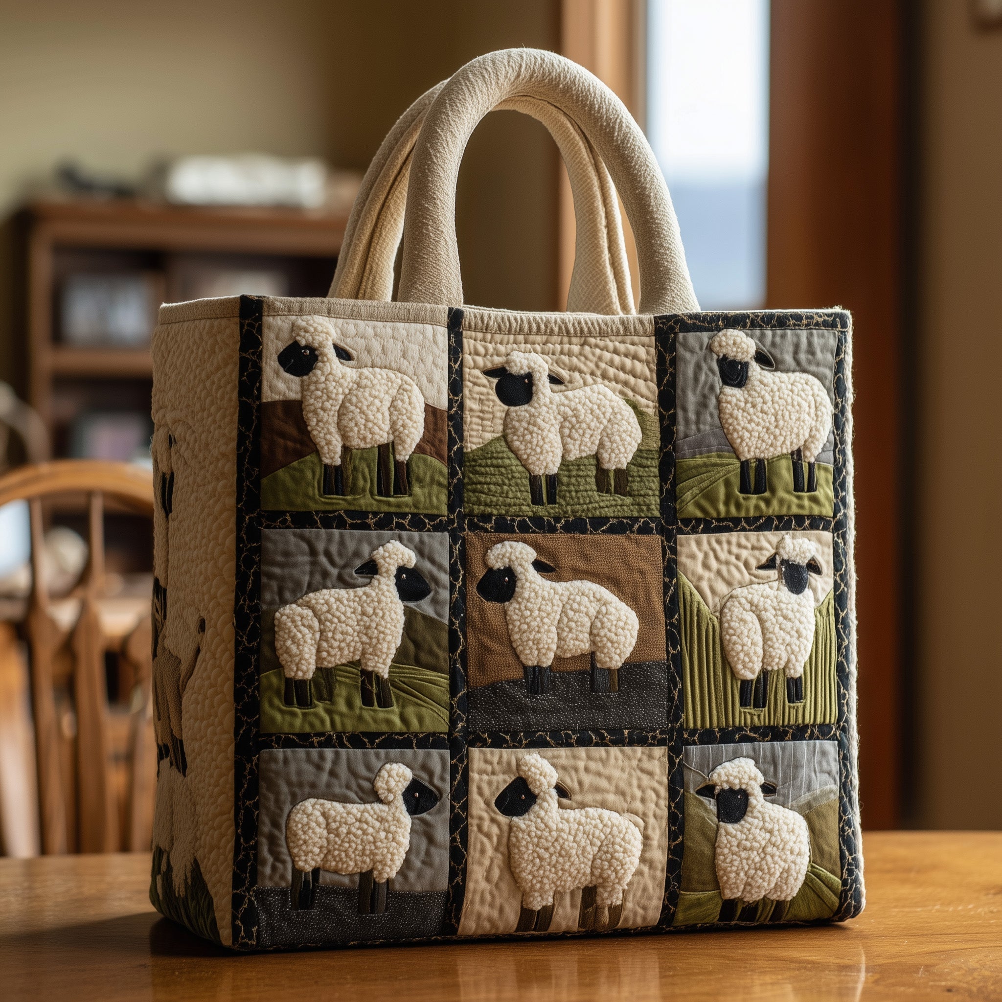 Sheep Medow Quilted Tote Bag GFTONL5512
