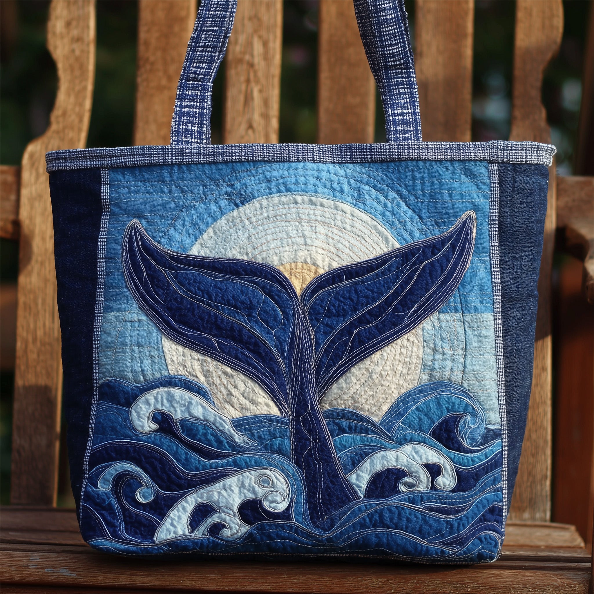 Blue Whale Quilted Tote Bag GFTONL5590