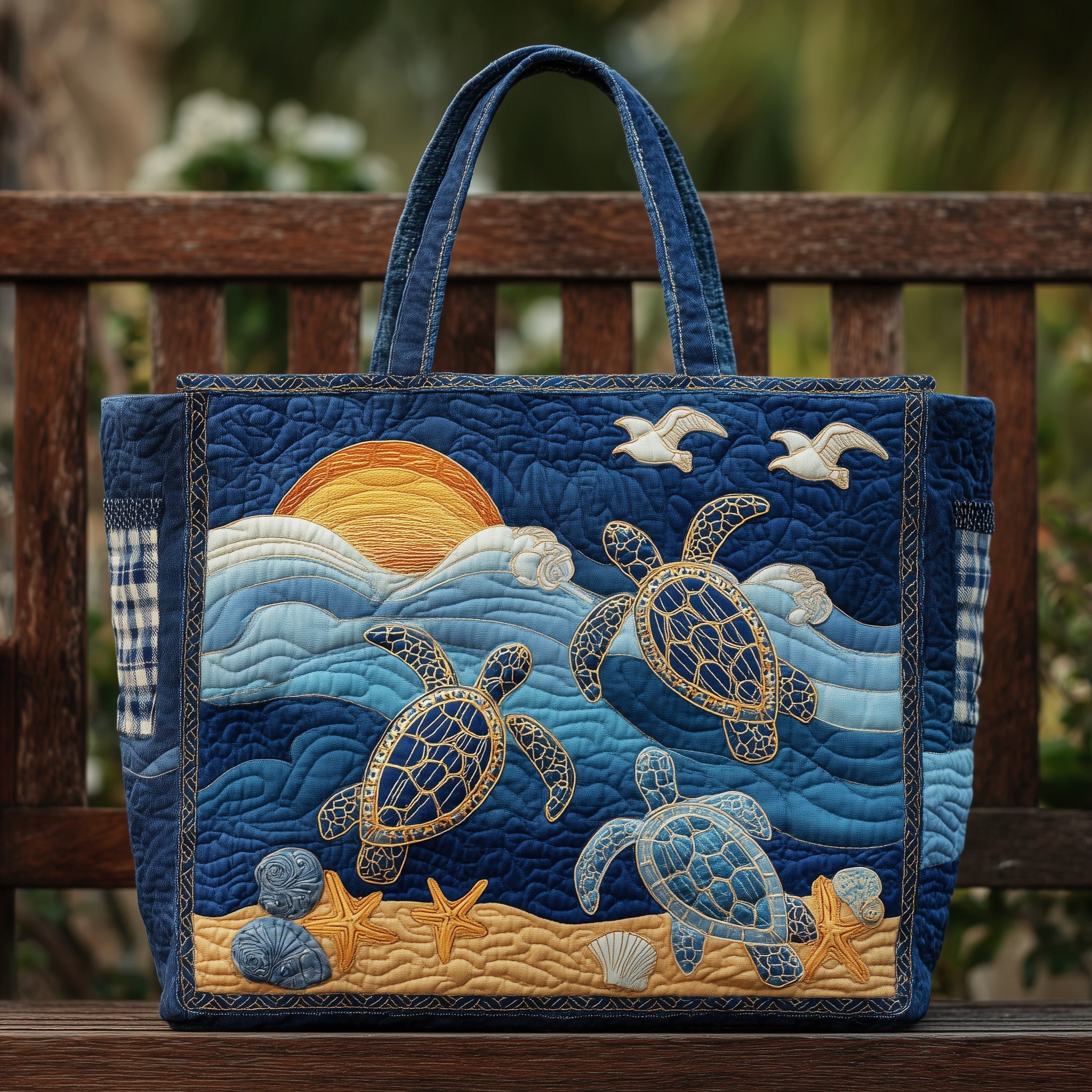 Ocean Turtle Quilted Tote Bag GFTONL5594