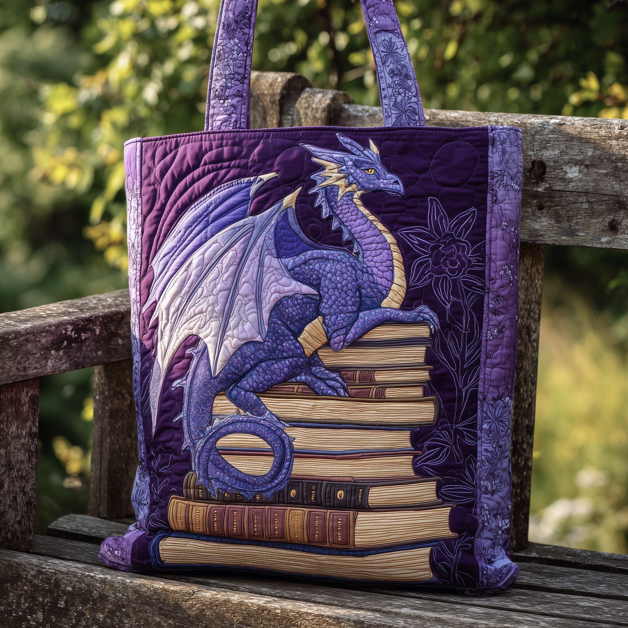 Purple Dragon Quilted Tote Bag GFTONL5733