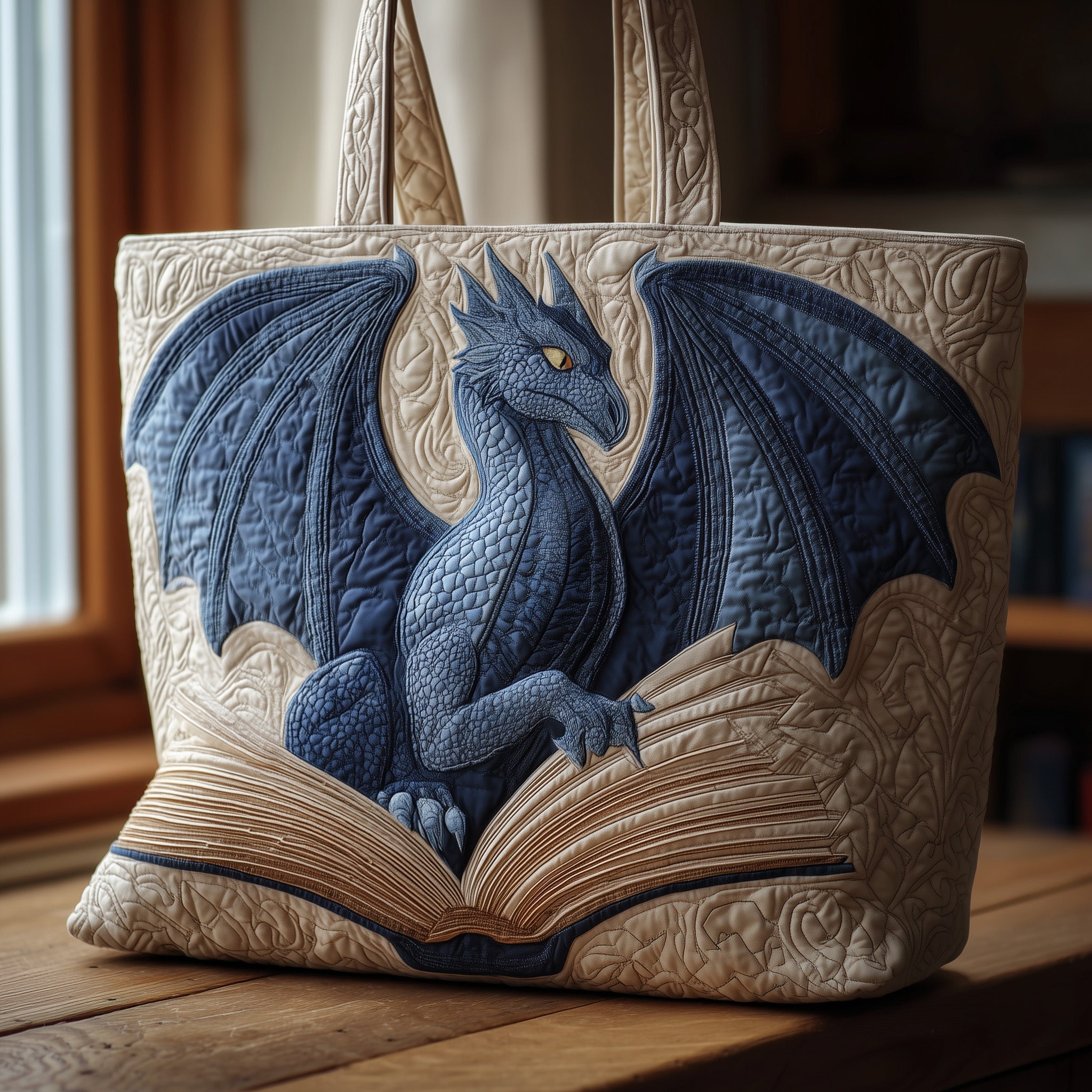 Bookish Dragon Quilted Tote Bag GFTONL5734