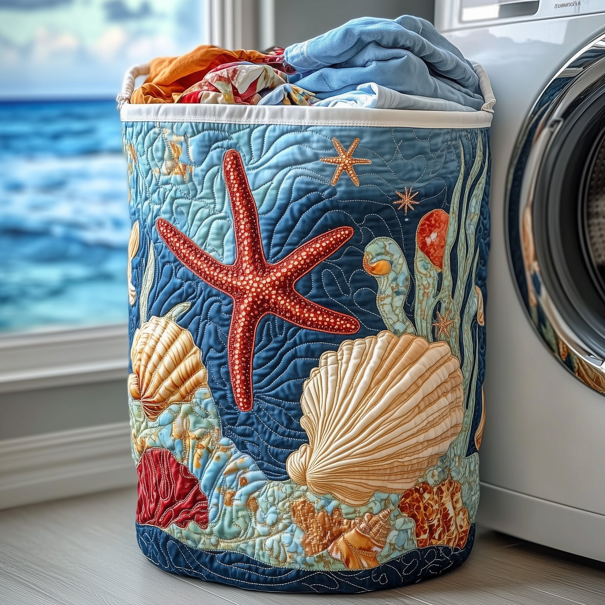 Marine Dream Quilted Laundry Basket GFTONL6230