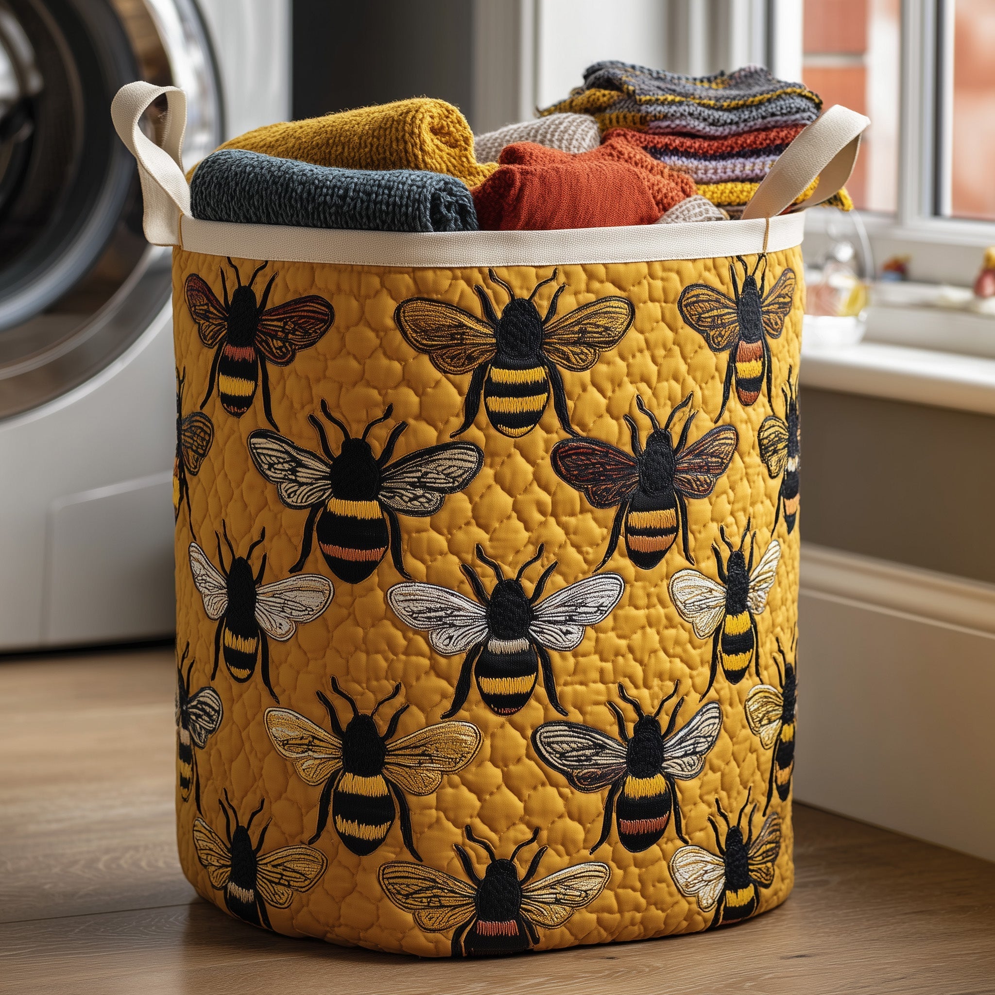 Bumble Bee Quilted Laundry Basket GFTONL6236