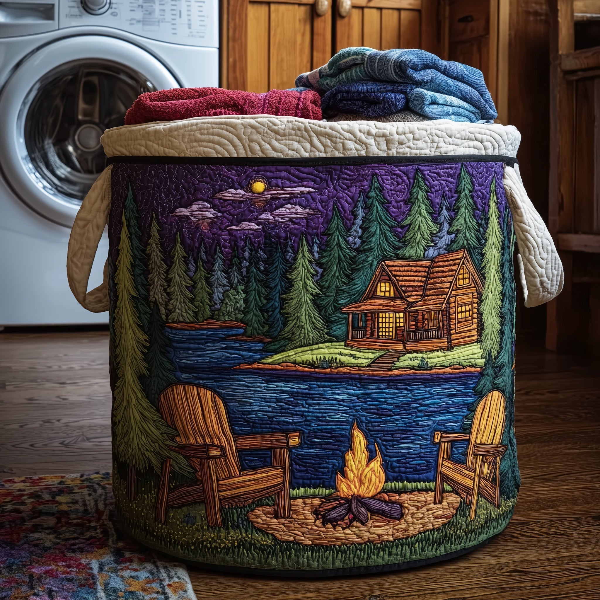 Midnight Harmony Quilted Laundry Basket GFTONL6263