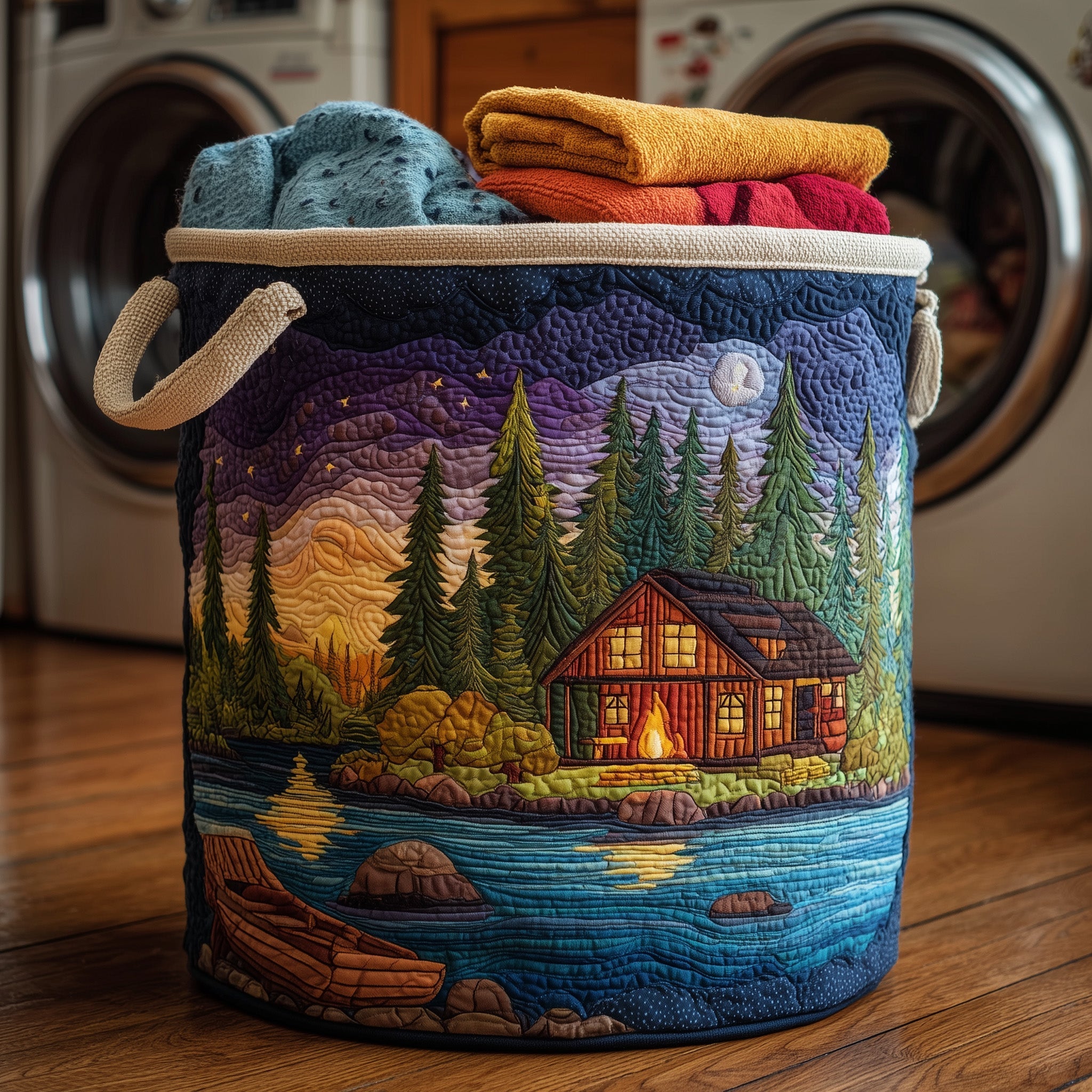 Midnight Harmony Quilted Laundry Basket GFTONL6264