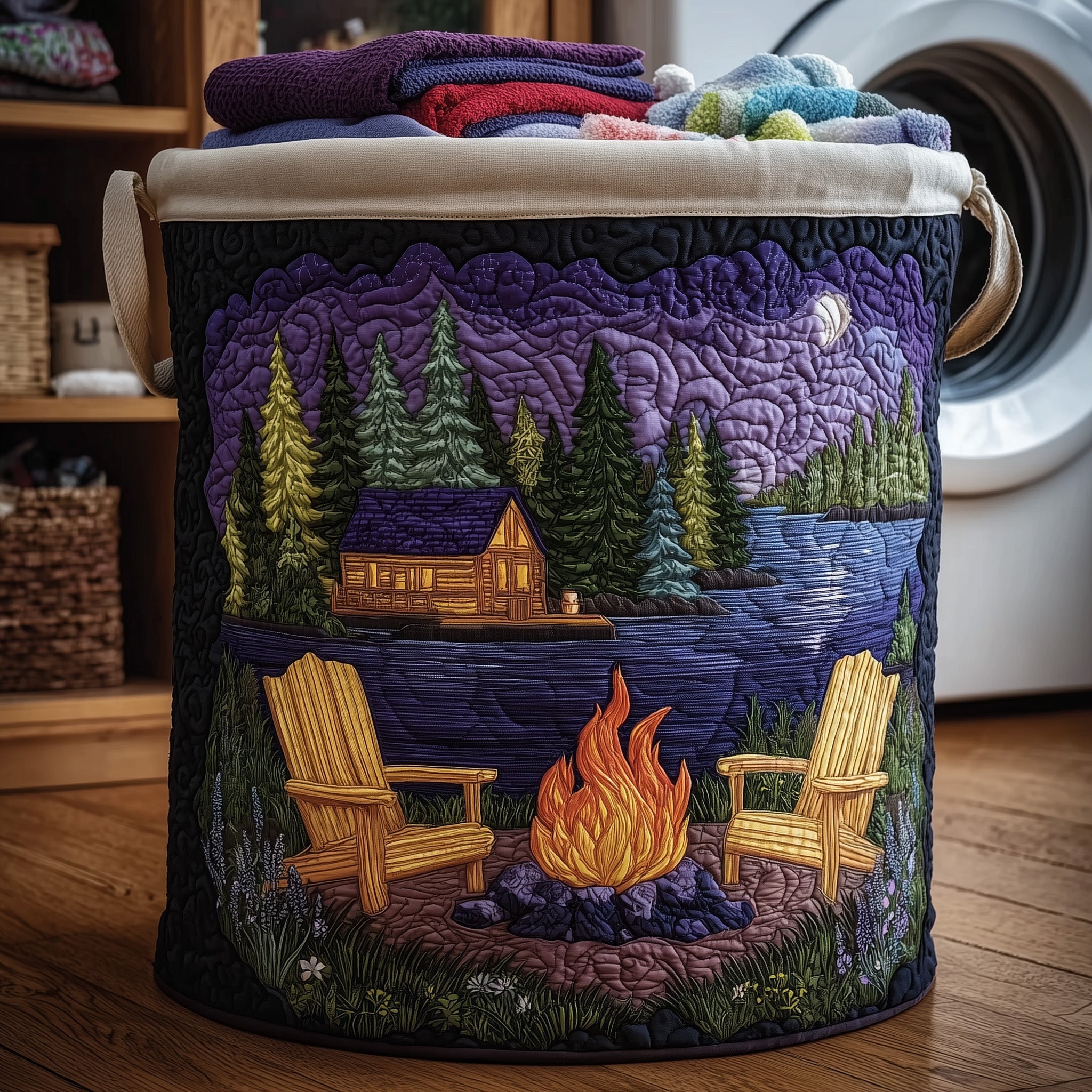 Midnight Harmony Quilted Laundry Basket GFTONL6266