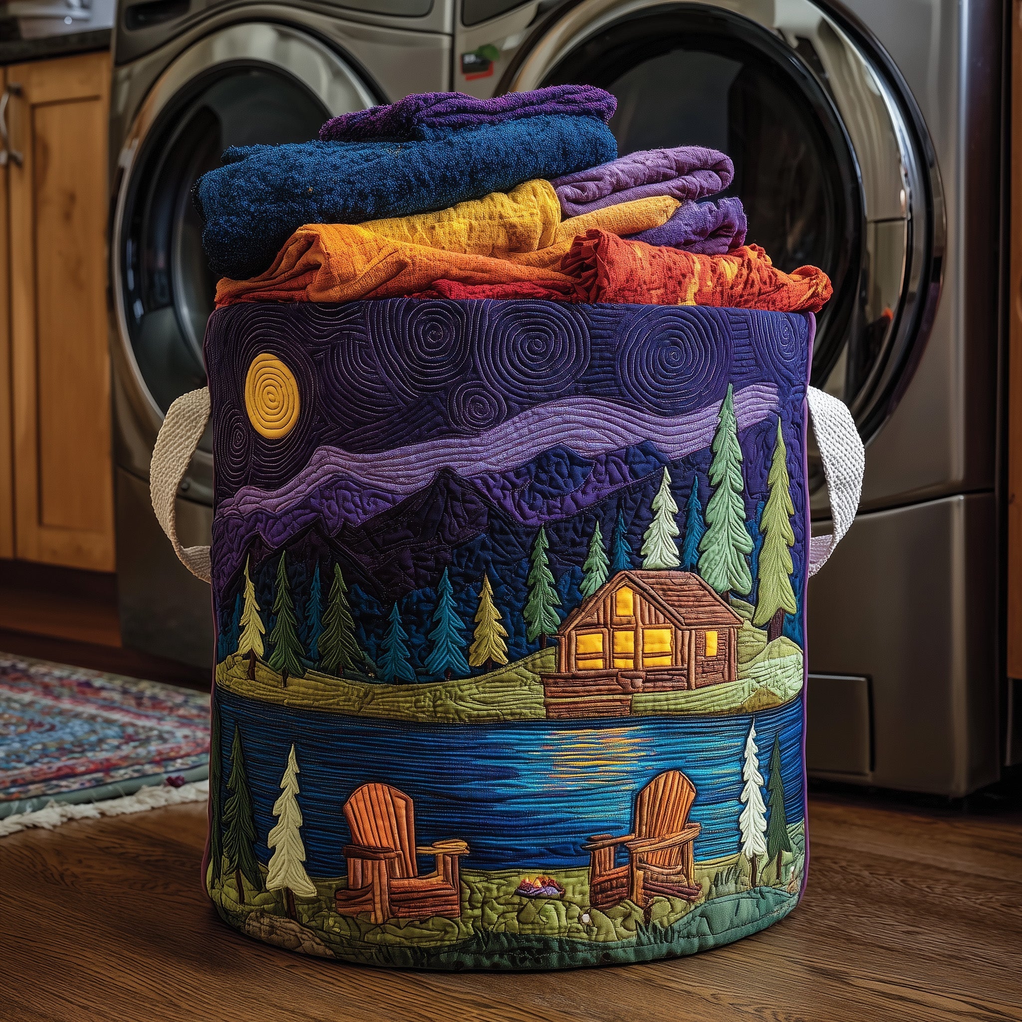 Midnight Harmony Quilted Laundry Basket GFTONL6267