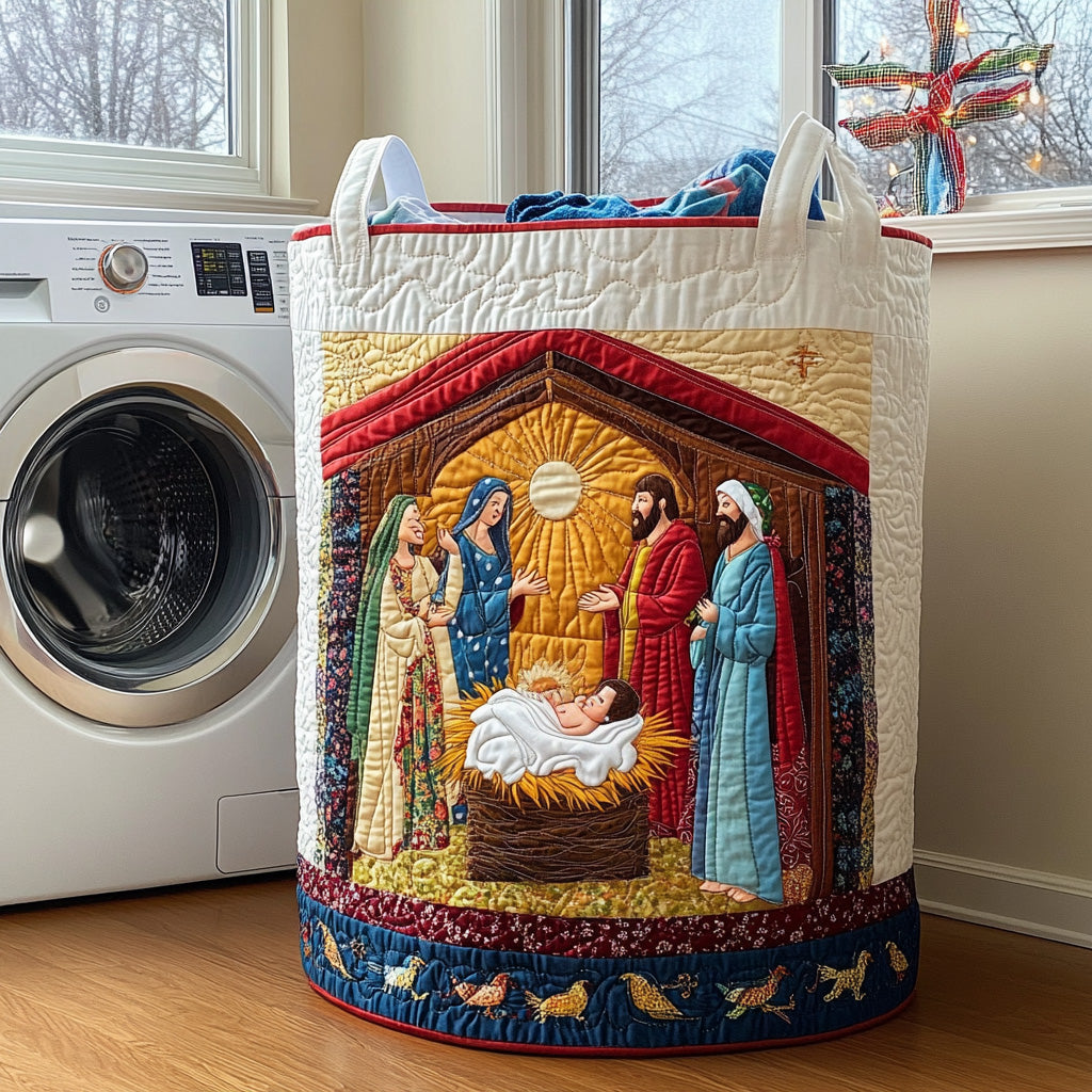 Nativity Scene Quilted Laundry Basket GFTONL6269