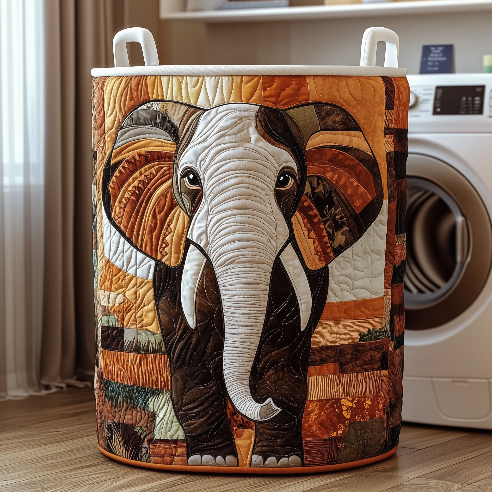 Elephant Quilted Laundry Basket GFTONL6285