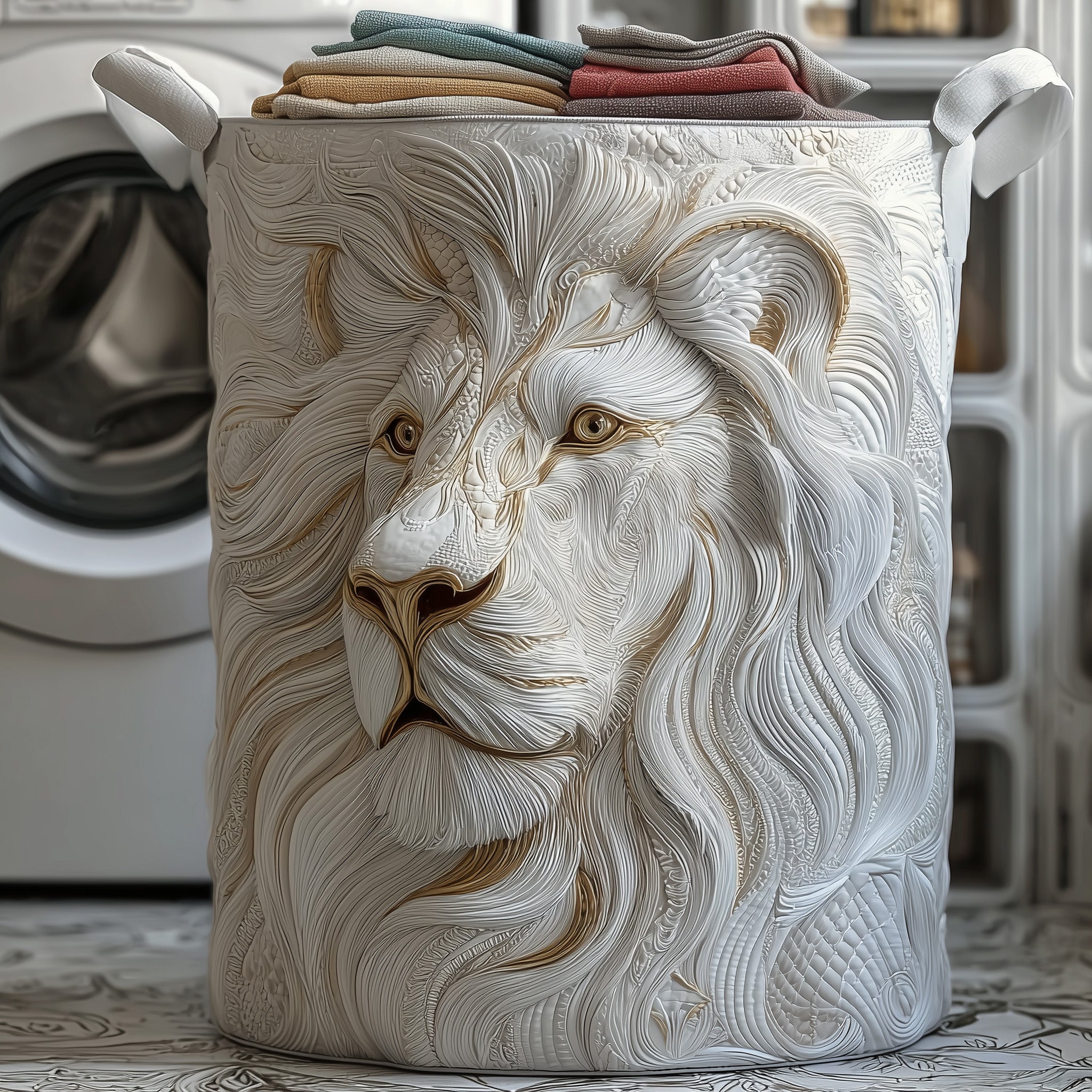 Majesty Lion Quilted Laundry Basket GFTONL6312