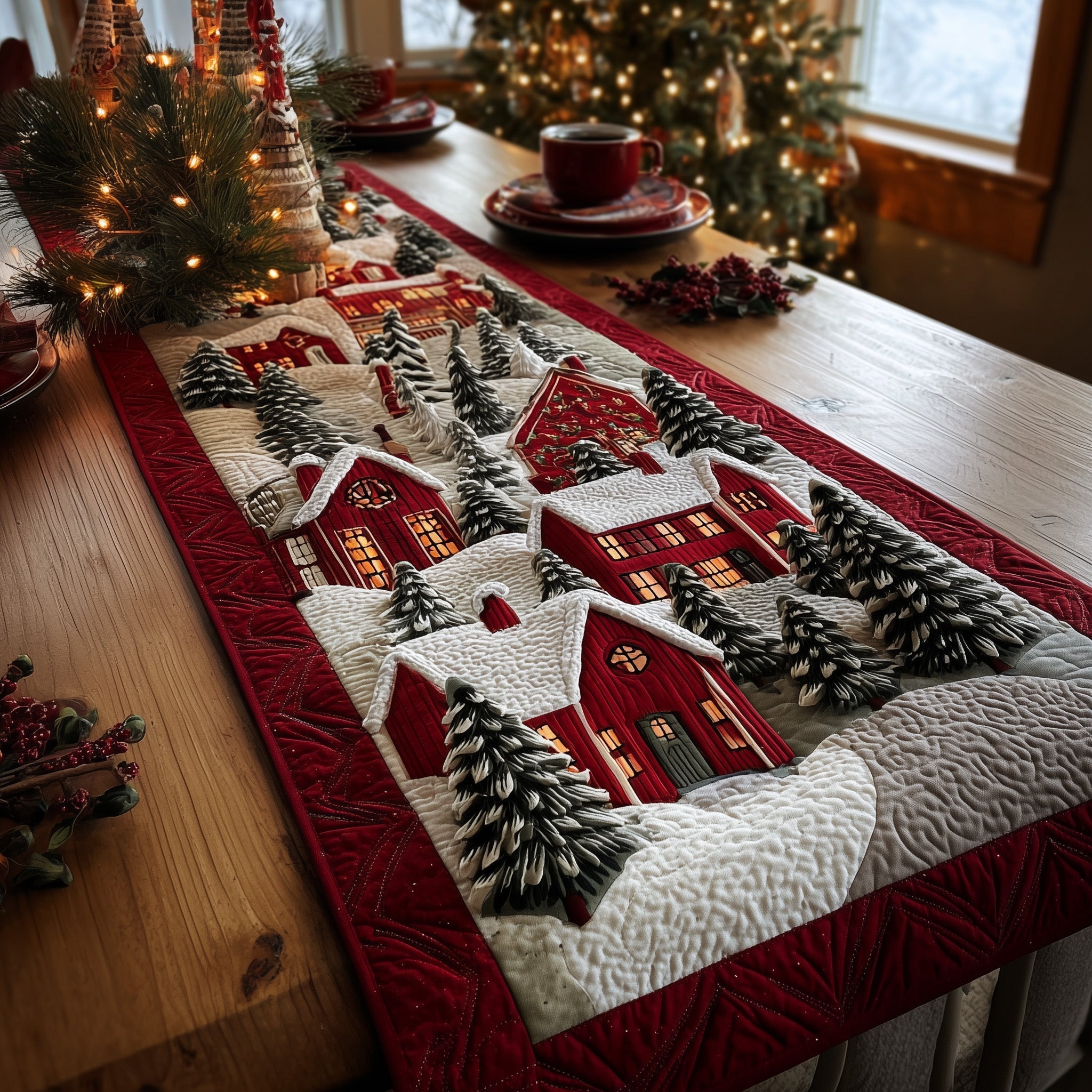 Harmony Village Quilted Table Runner GFTONL6407