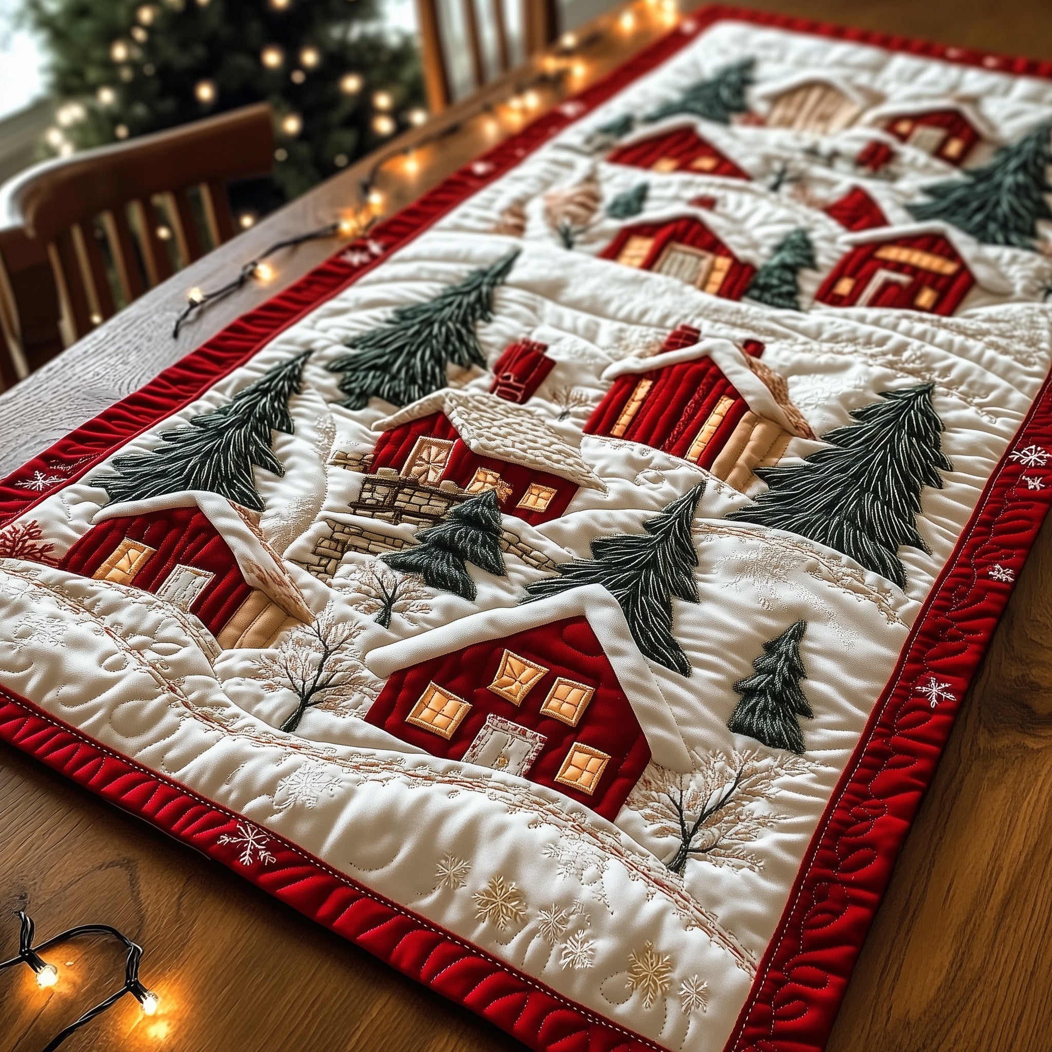 Harmony Village Quilted Table Runner GFTONL6408