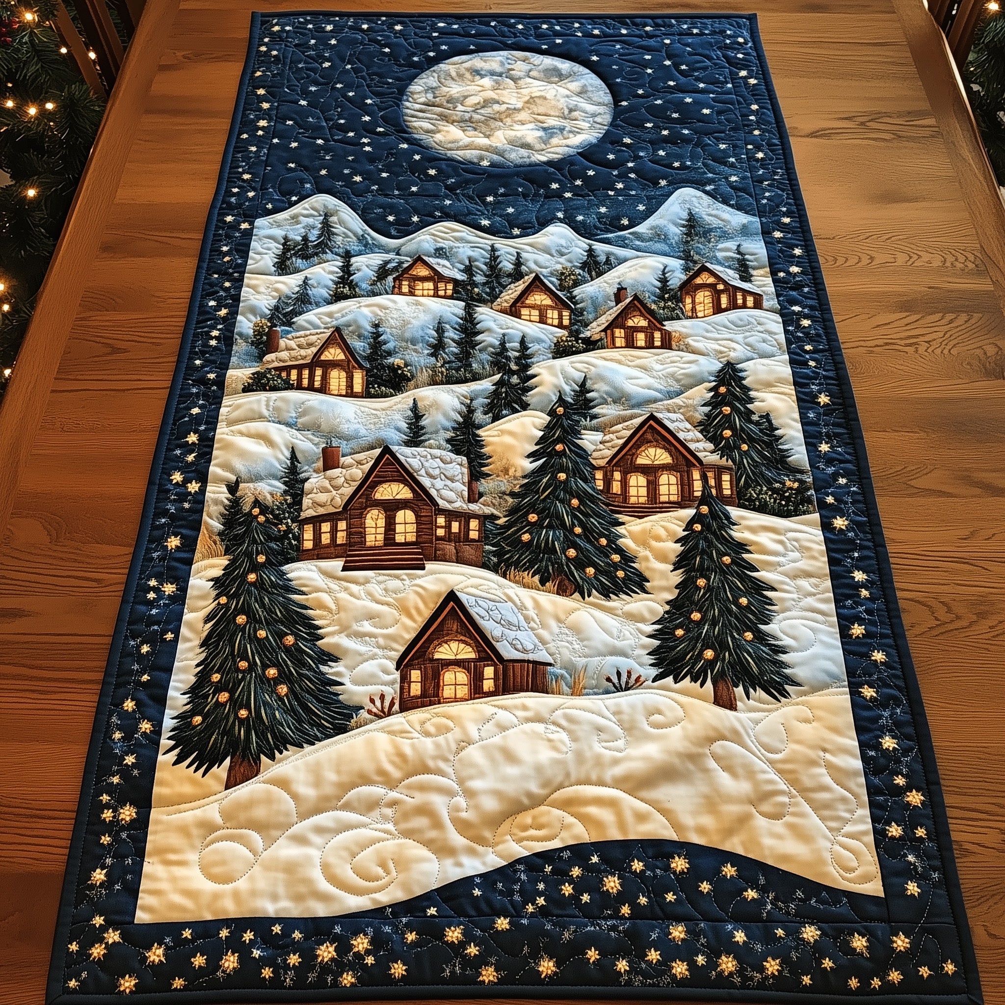 Midnight Harmony Quilted Table Runner GFTONL6409