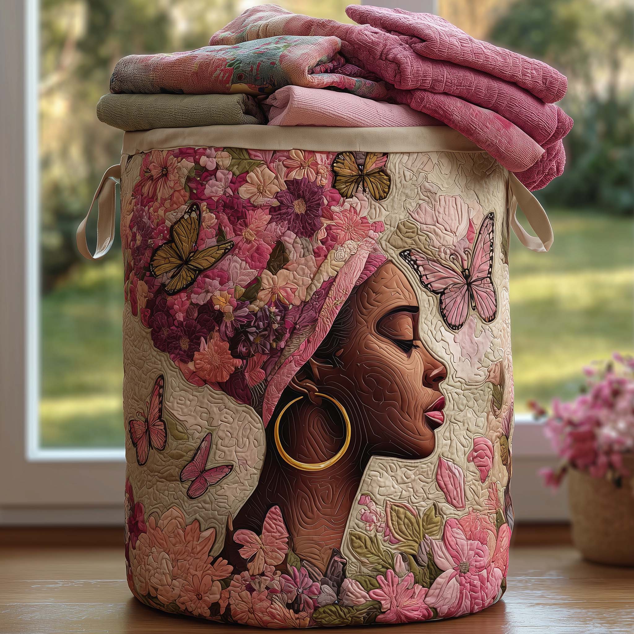 Melanin Legacy Quilted Laundry Basket GFTONL6992