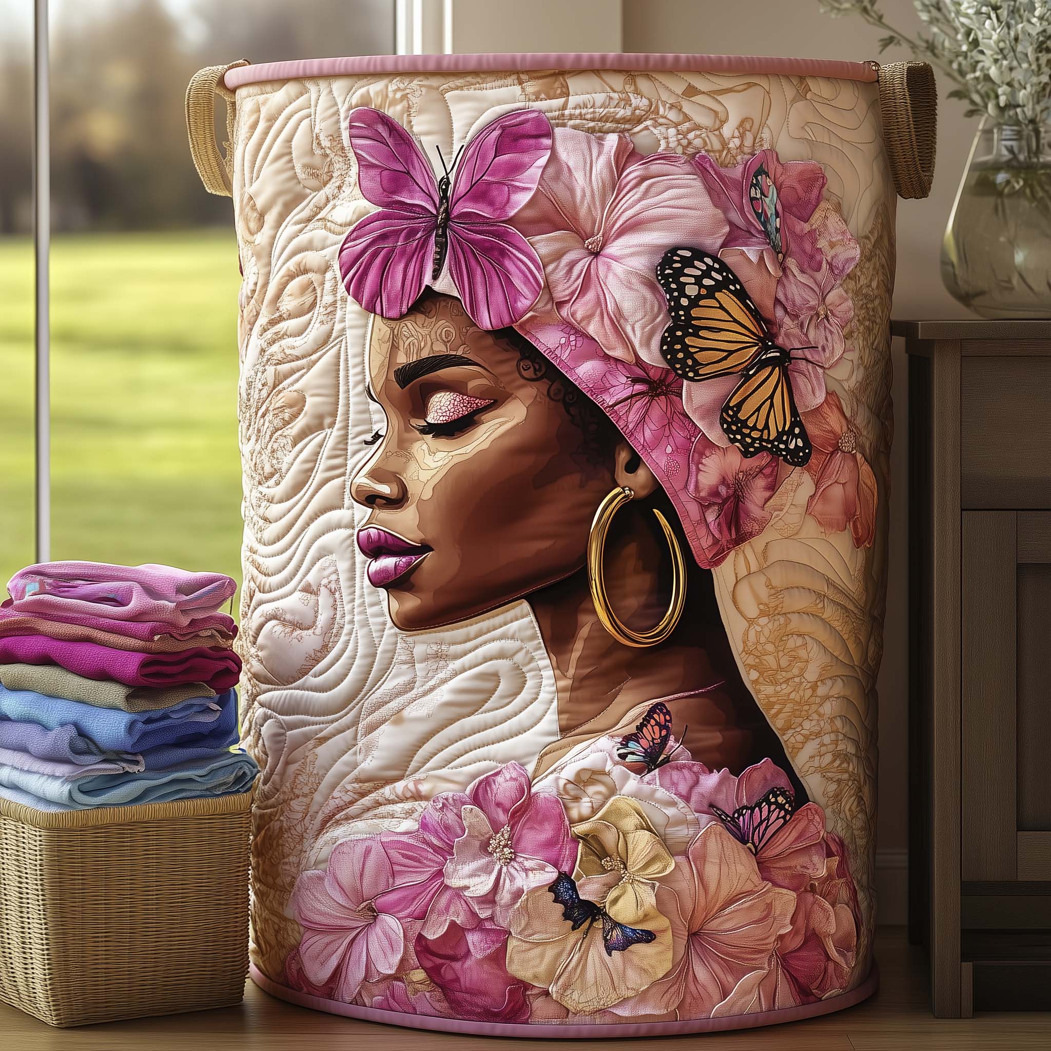 Melanin Legacy Quilted Laundry Basket GFTONL6993