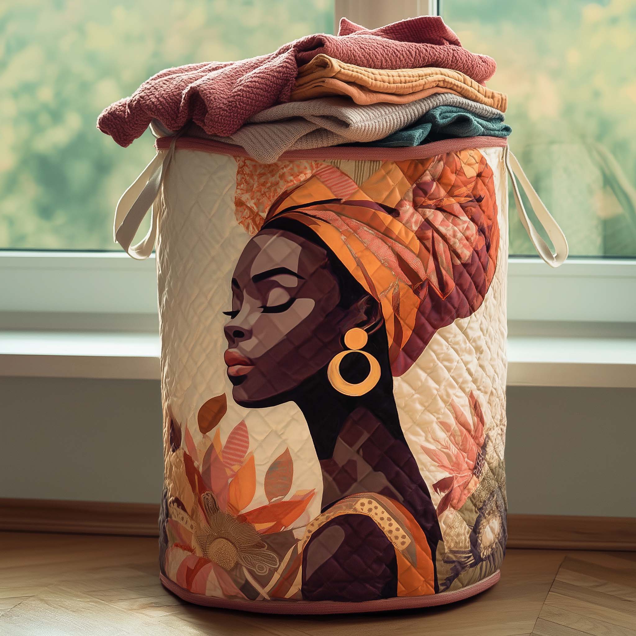 Melanin Legacy Quilted Laundry Basket GFTONL6995