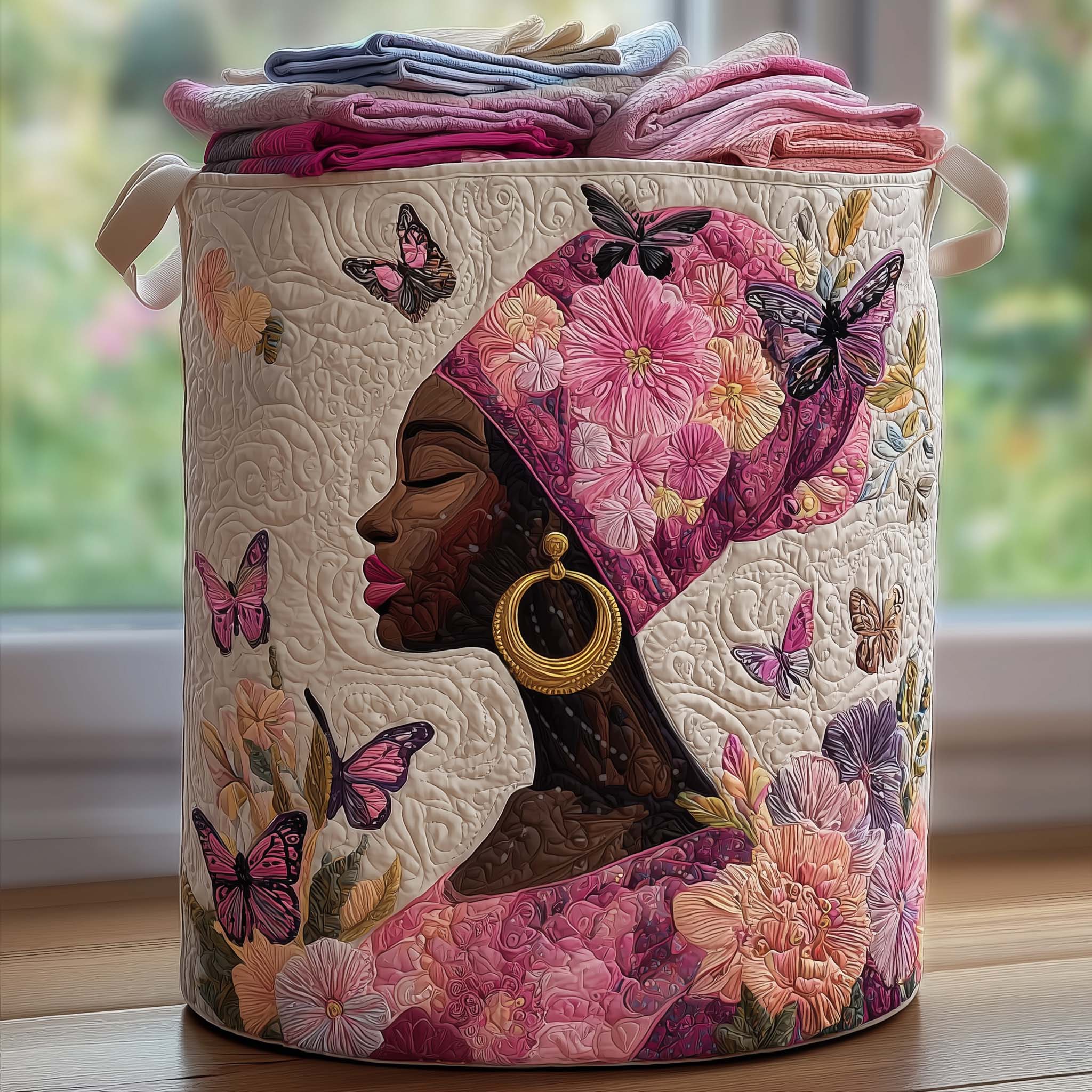 Melanin Legacy Quilted Laundry Basket GFTONL6996