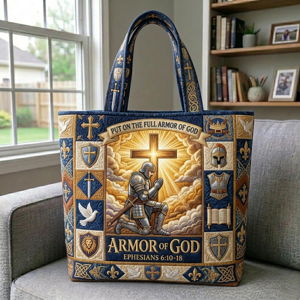Armor Of God Quilted Tote Bag GFTONMU1186