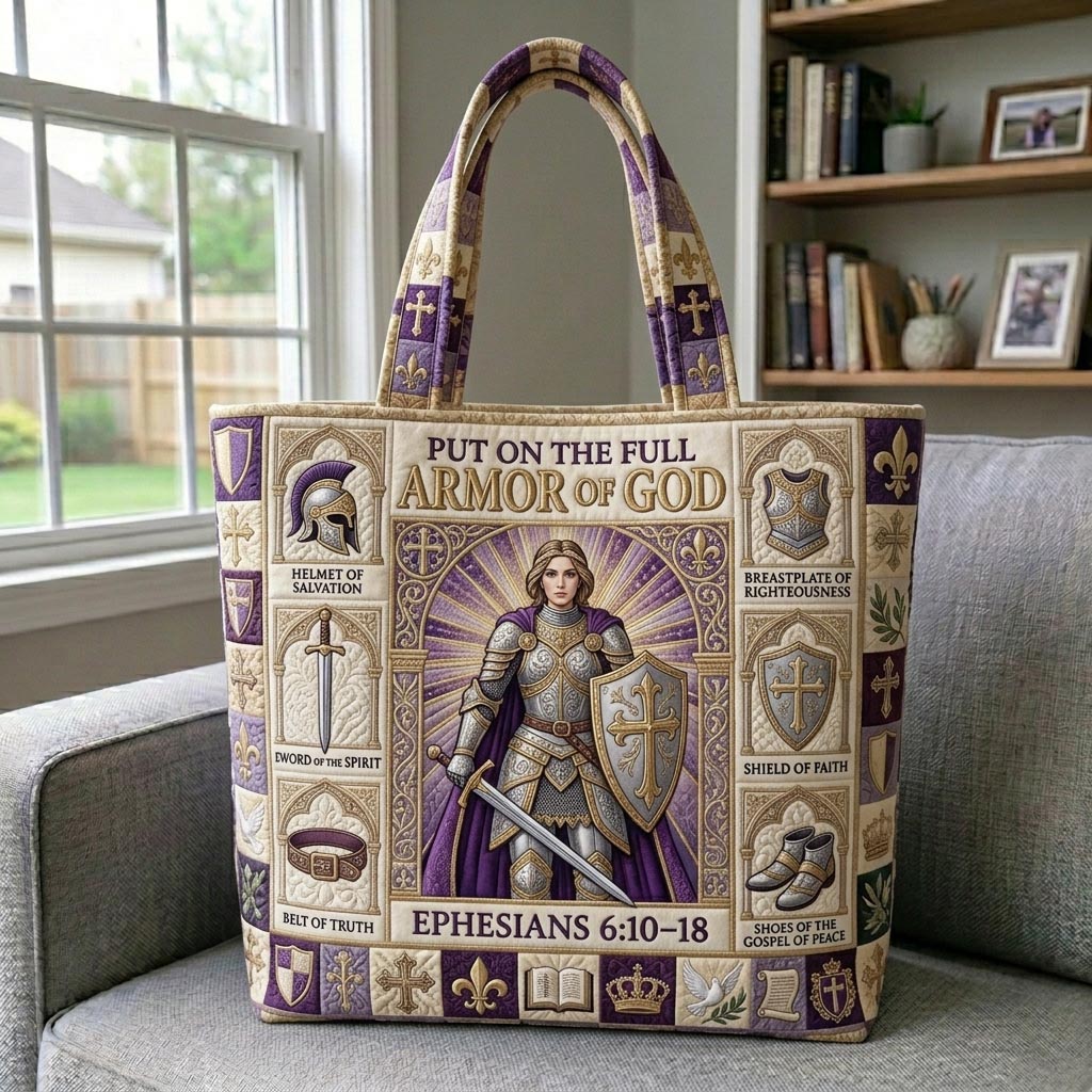 Armor Of God Quilted Tote Bag GFTONMU1188