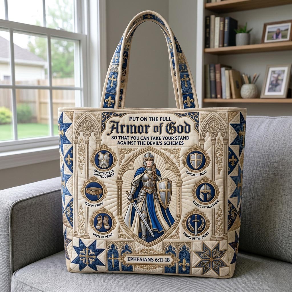 Armor Of God Quilted Tote Bag GFTONMU1190