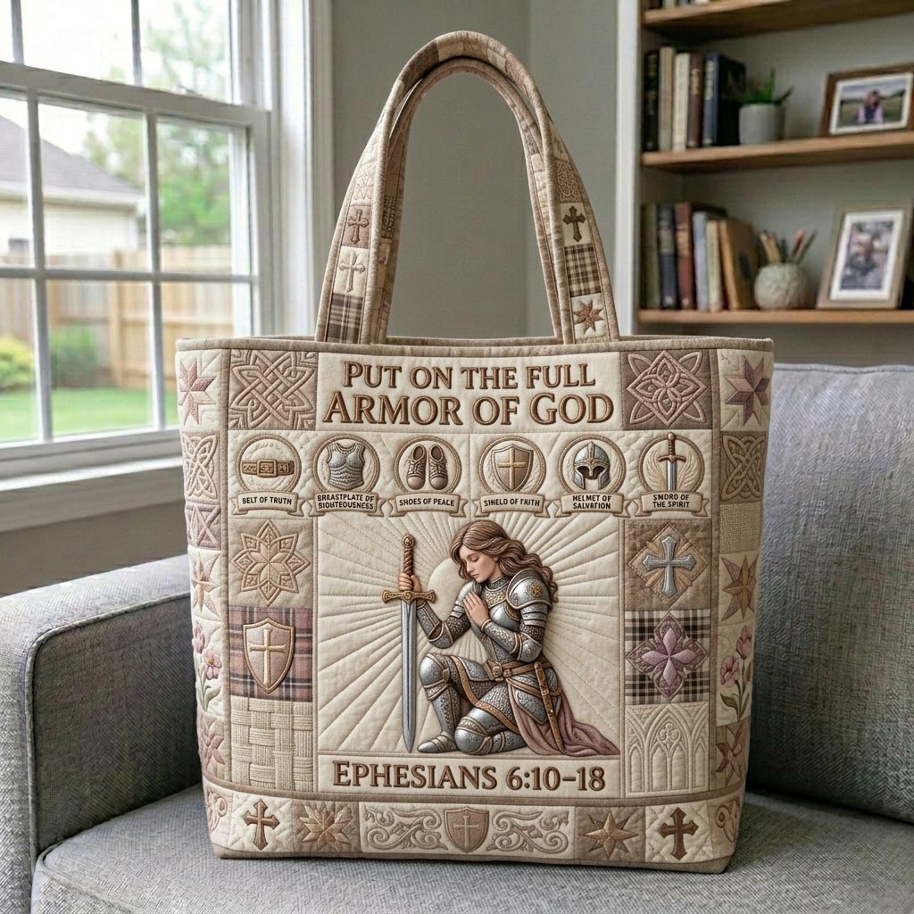 Armor Of God Quilted Tote Bag GFTONMU1191