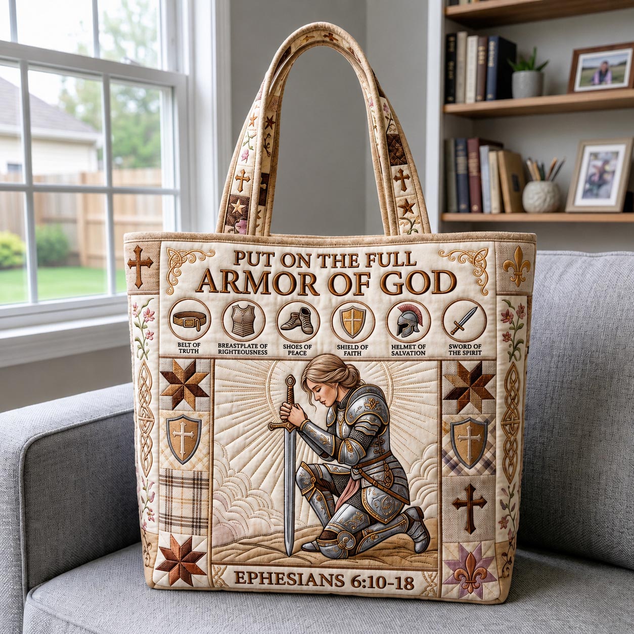 Armor Of God Quilted Tote Bag GFTONMU1192