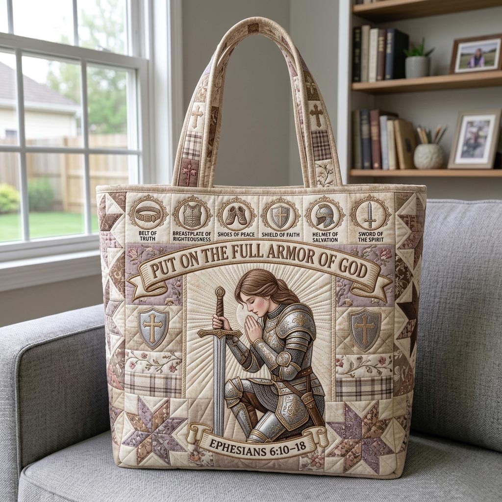 Armor Of God Quilted Tote Bag GFTONMU1193