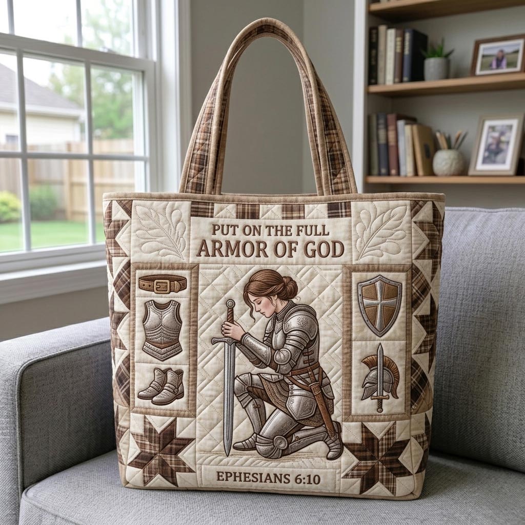 Armor Of God Quilted Tote Bag GFTONMU1194