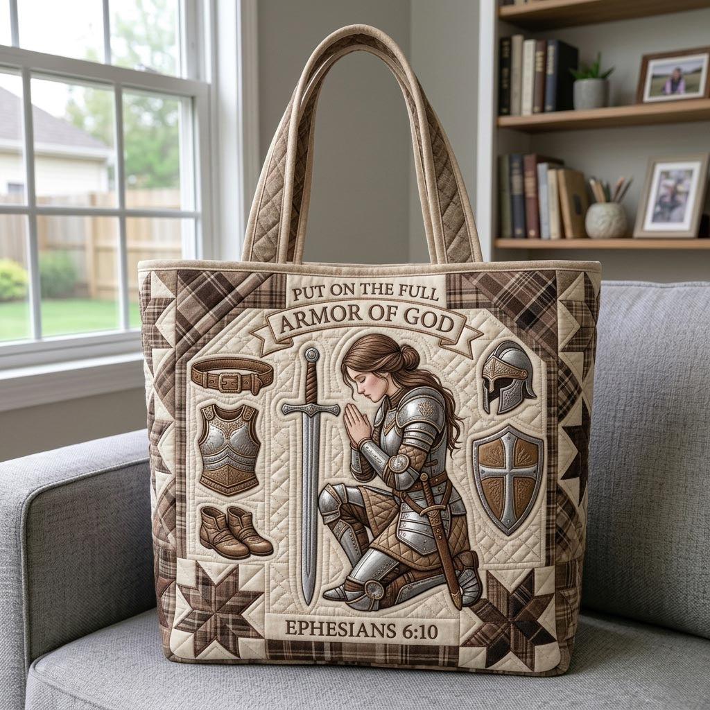 Armor Of God Quilted Tote Bag GFTONMU1195