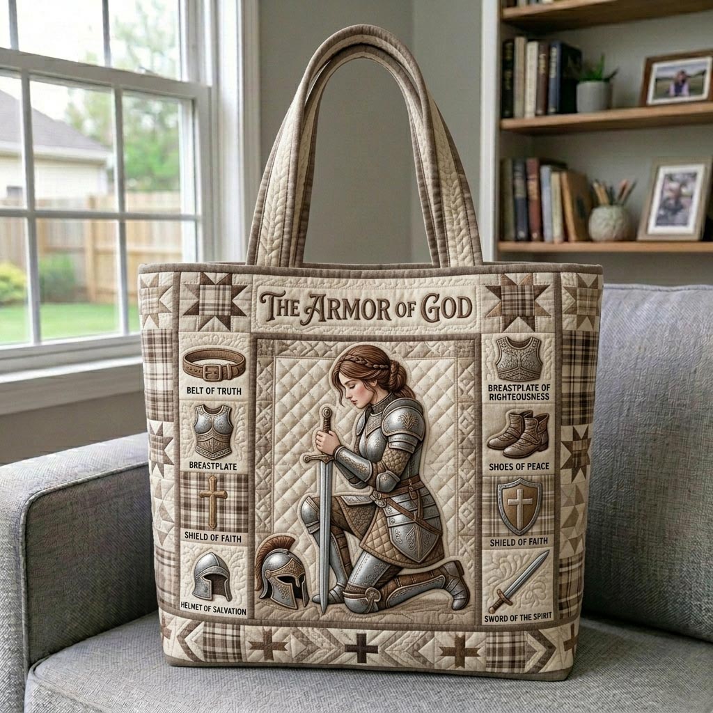 Armor Of God Quilted Tote Bag GFTONMU1196