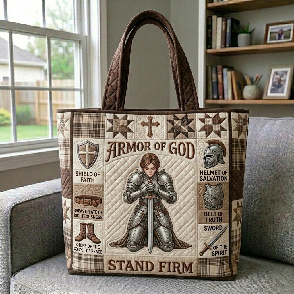 Armor Of God Quilted Tote Bag GFTONMU1197