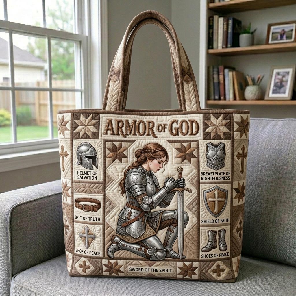 Armor Of God Quilted Tote Bag GFTONMU1198