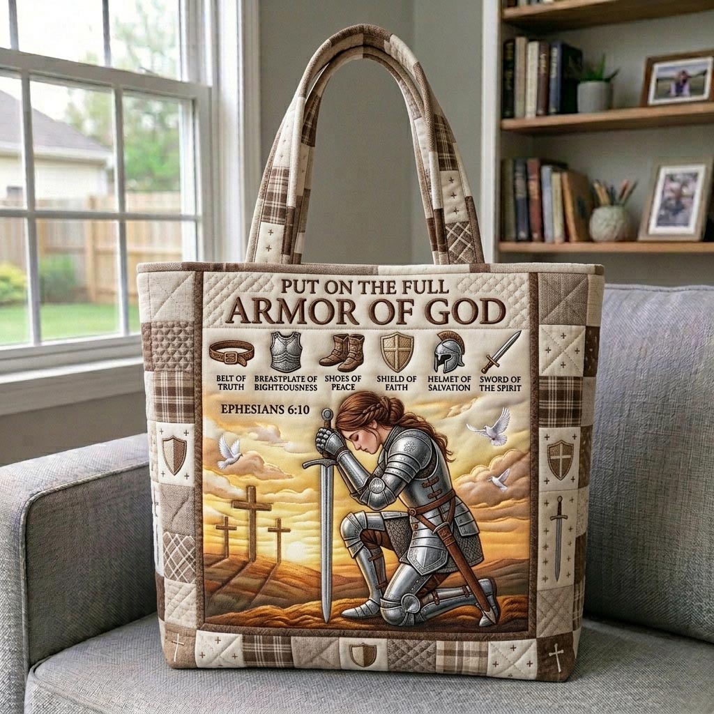 Armor Of God Quilted Tote Bag GFTONMU1199