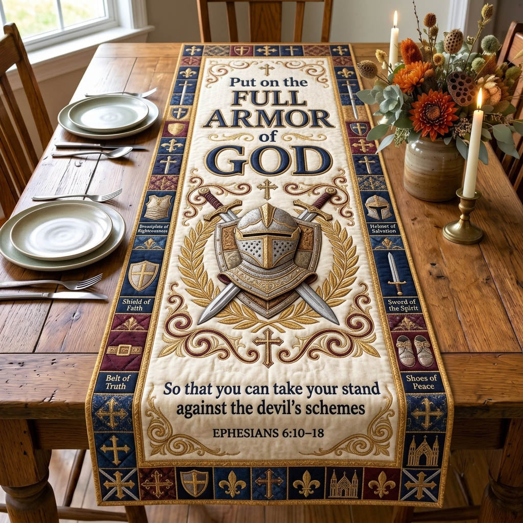 Armor Of God Quilted Table Runner GFTONMU1295