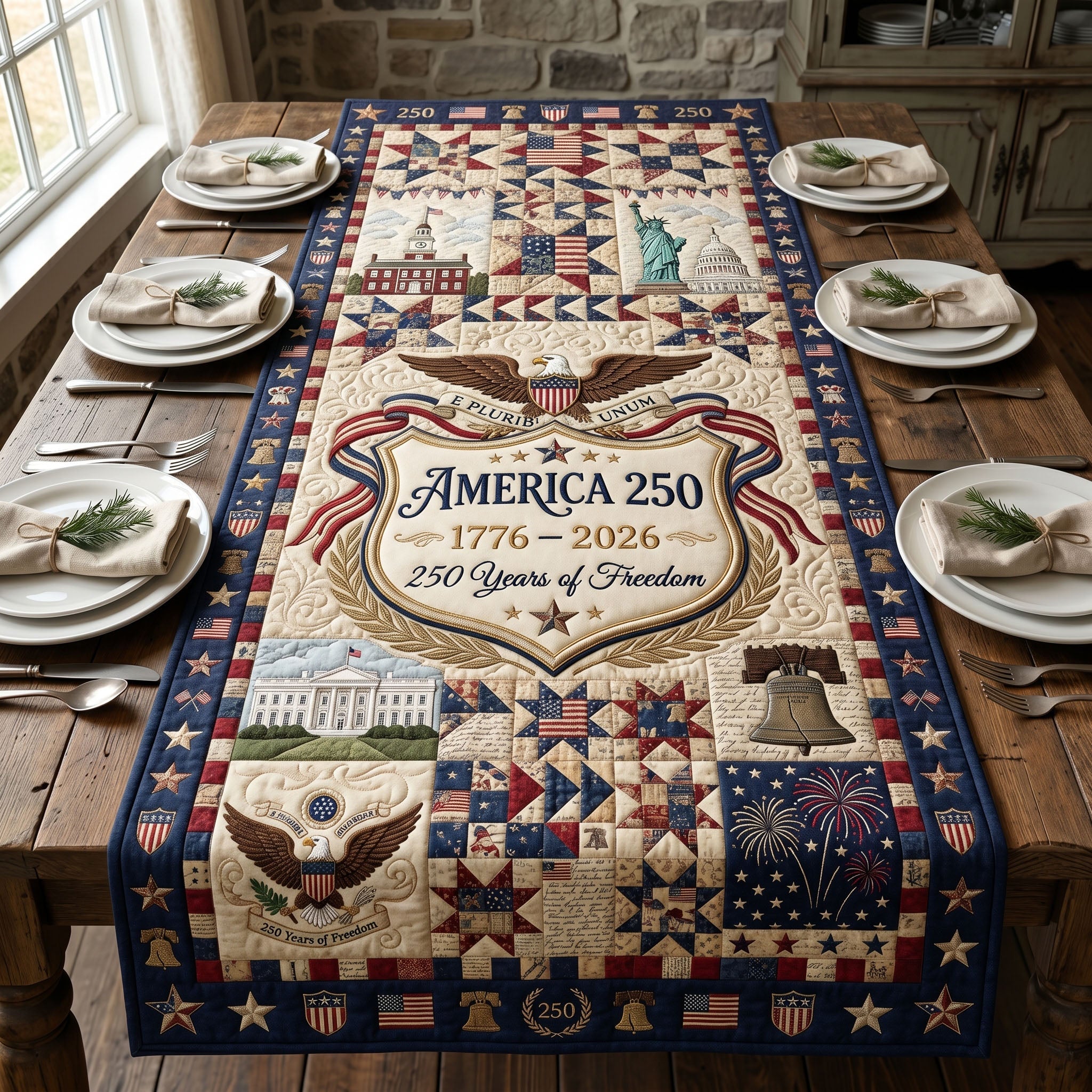 Heritage Patch Quilted Table Runner GFTONMU217