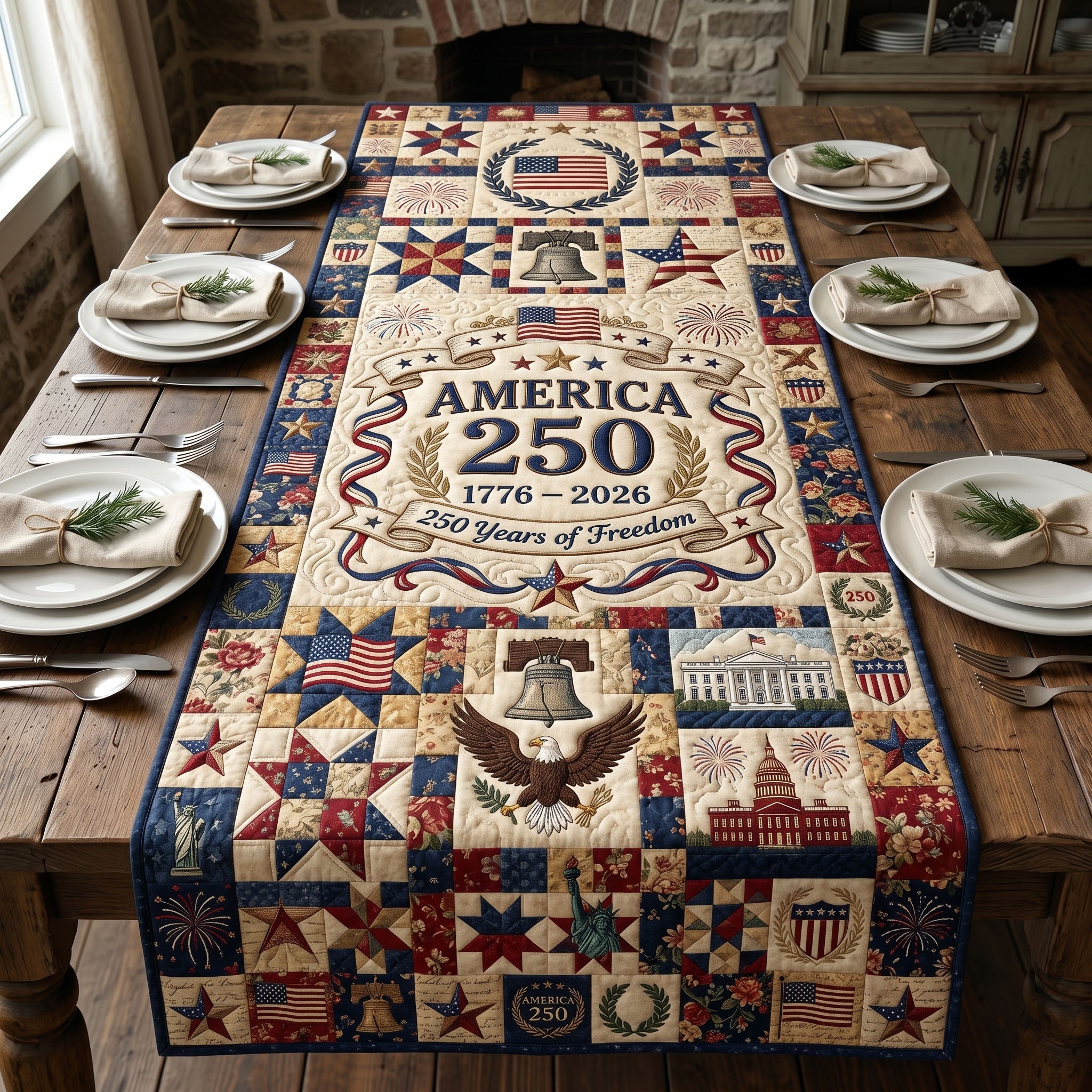 Heritage Patch Quilted Table Runner GFTONMU218