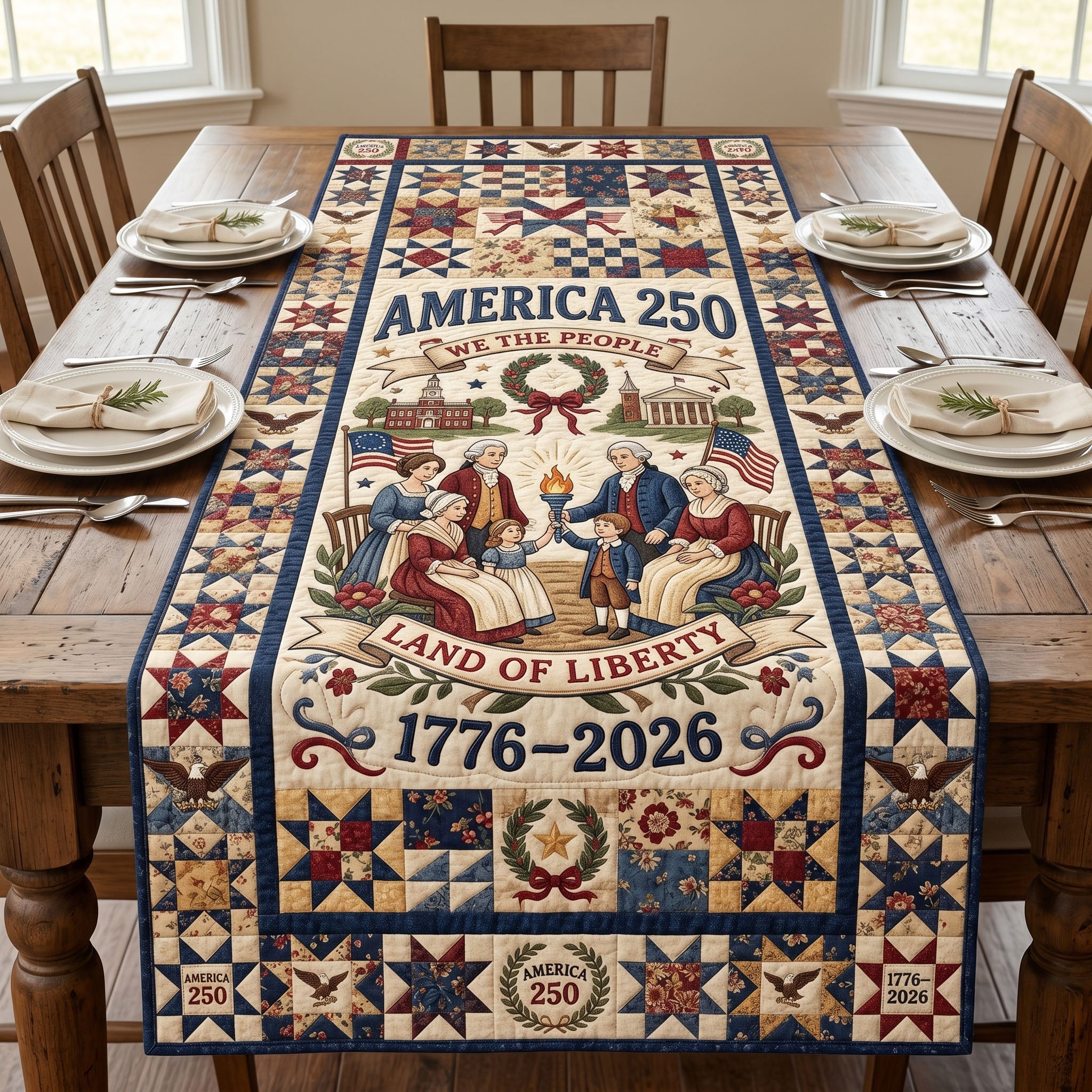 Heritage Patch Quilted Table Runner GFTONMU220