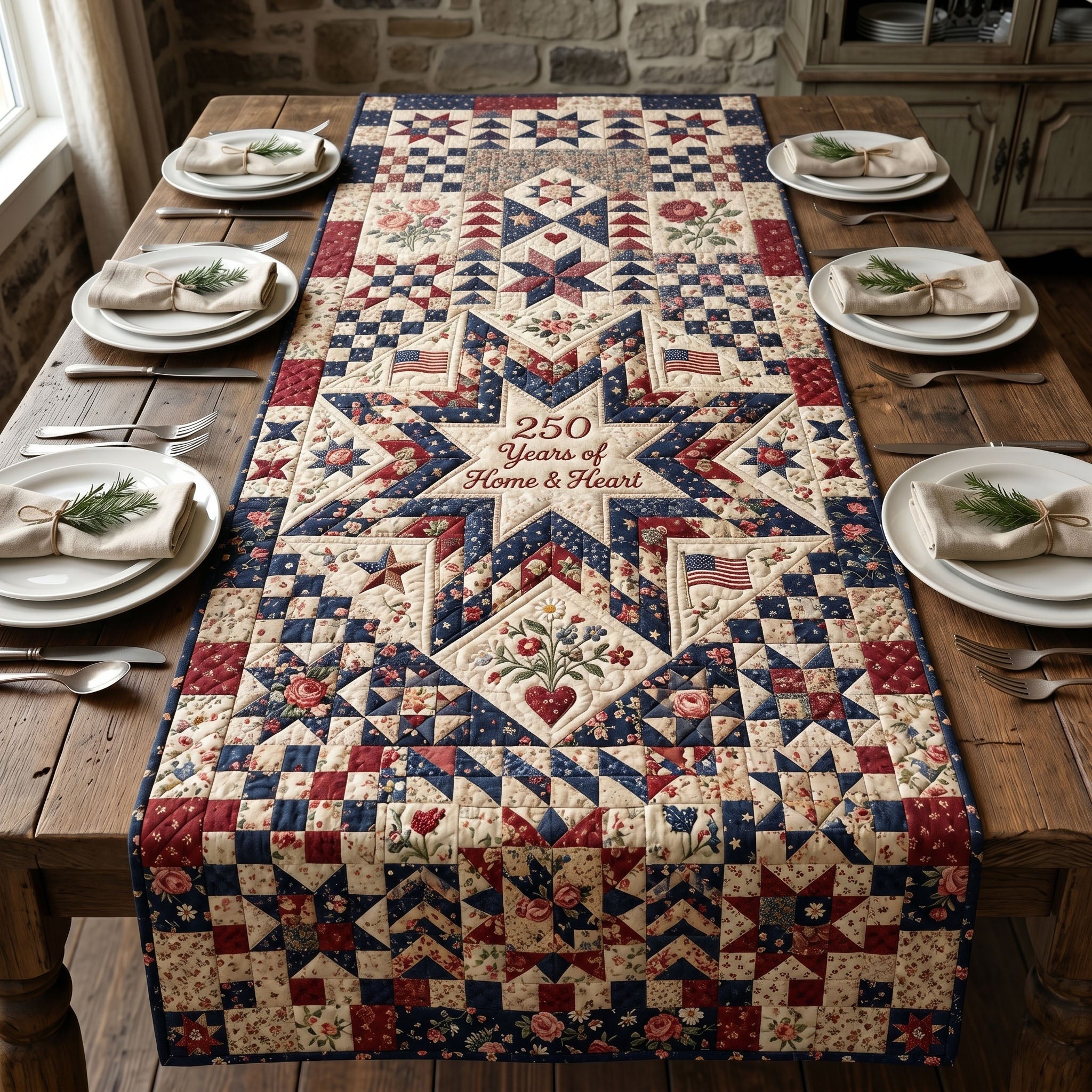 Heritage Patch Quilted Table Runner GFTONMU221