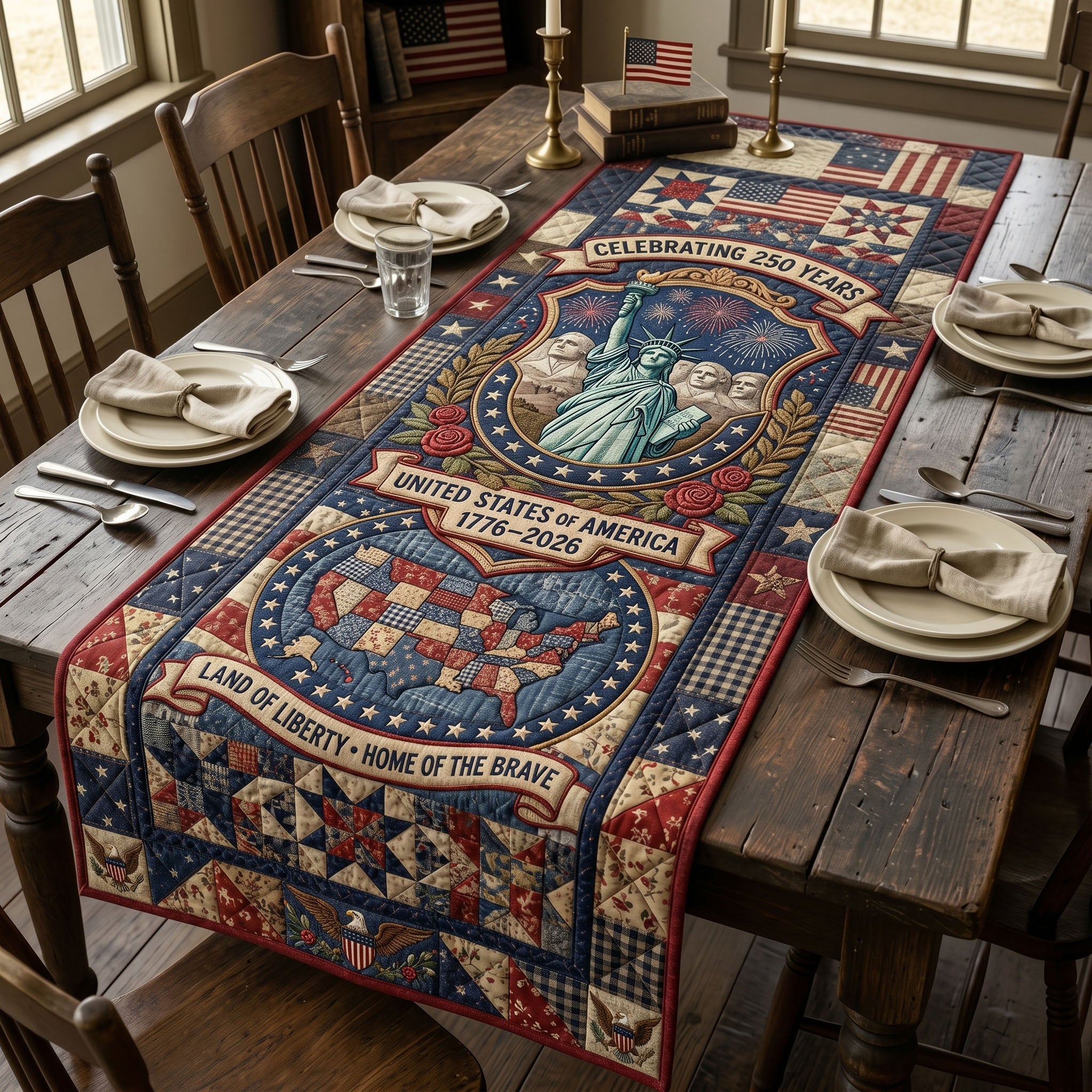 Heritage Patch Quilted Table Runner GFTONMU222