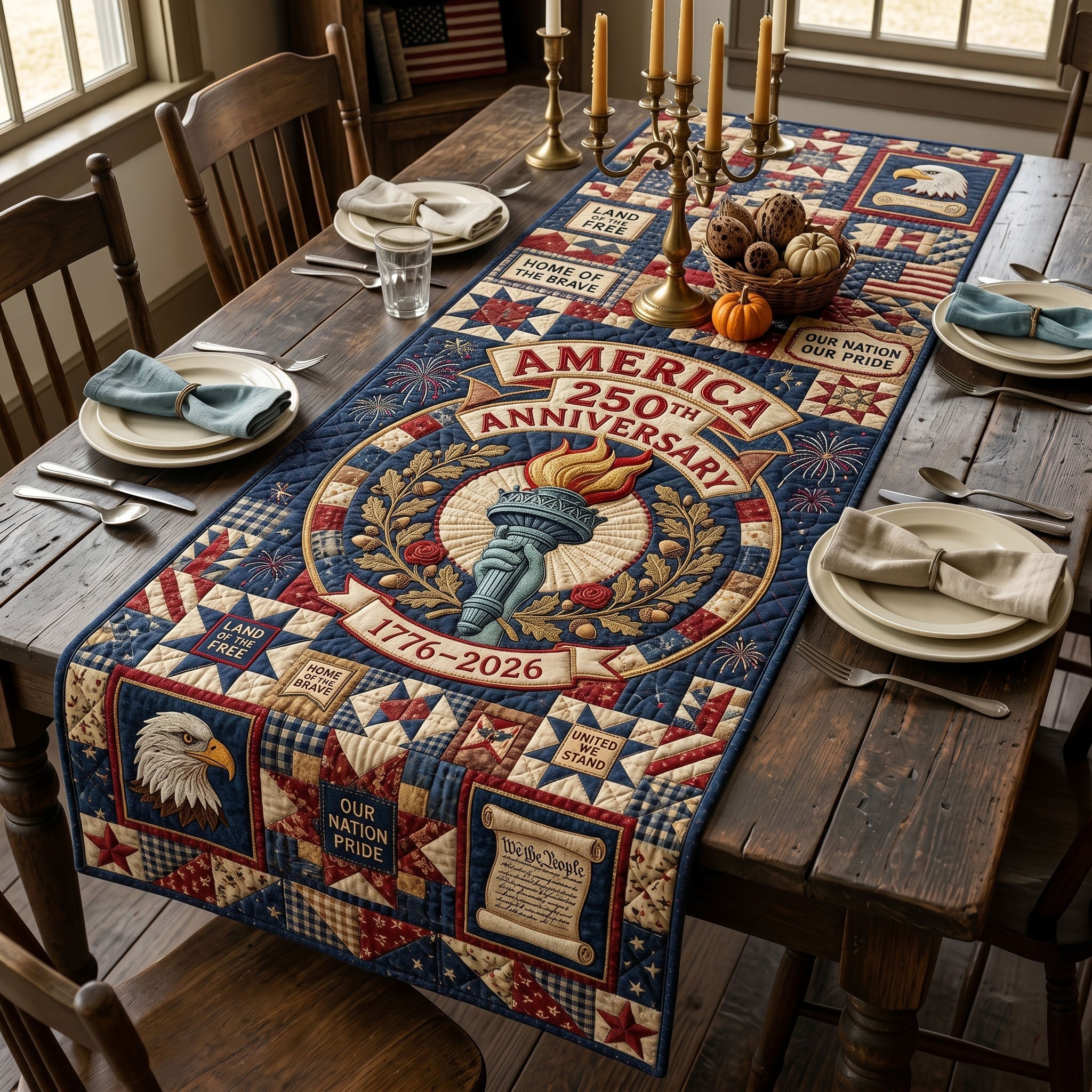 Heritage Patch Quilted Table Runner GFTONMU224