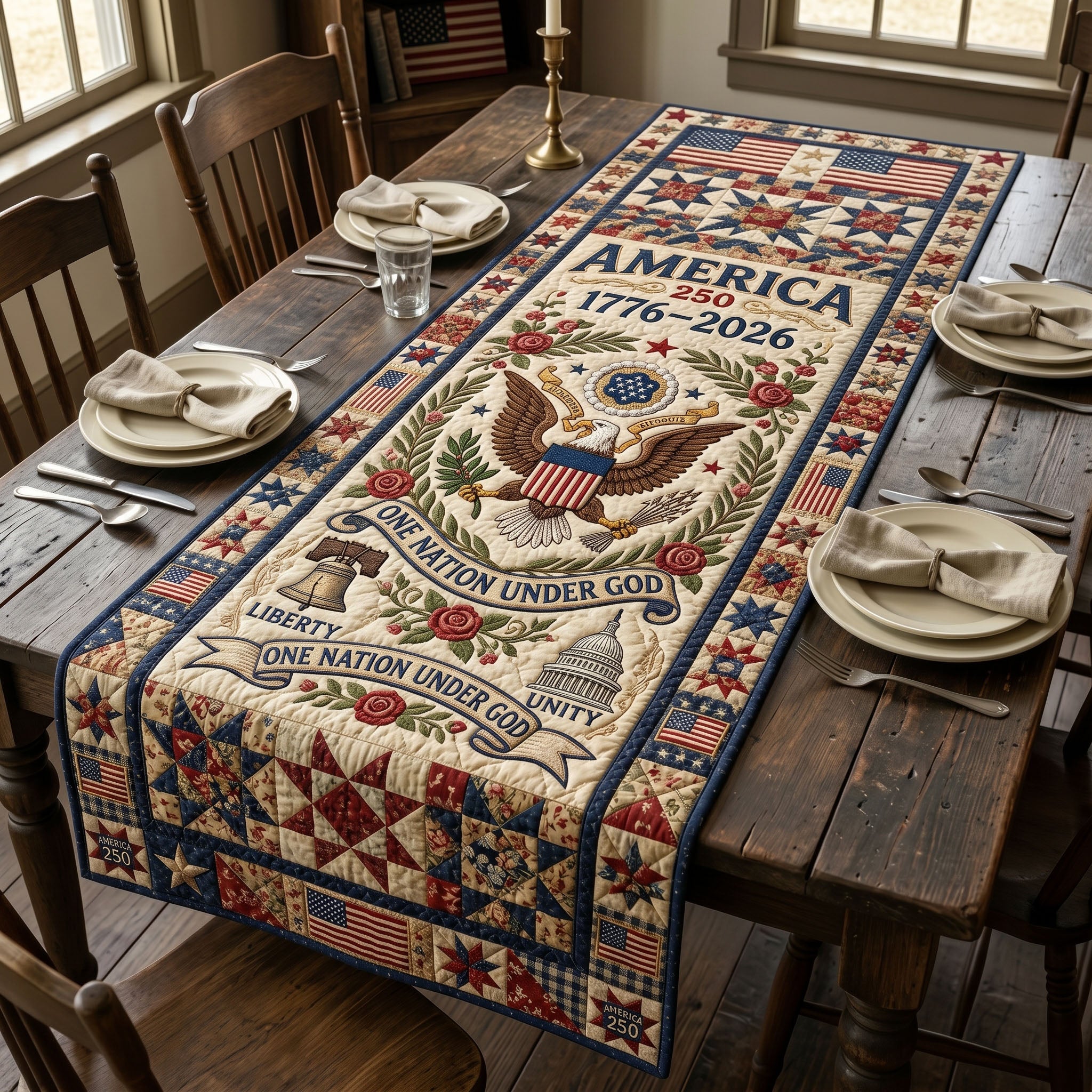 Heritage Patch Quilted Table Runner GFTONMU226