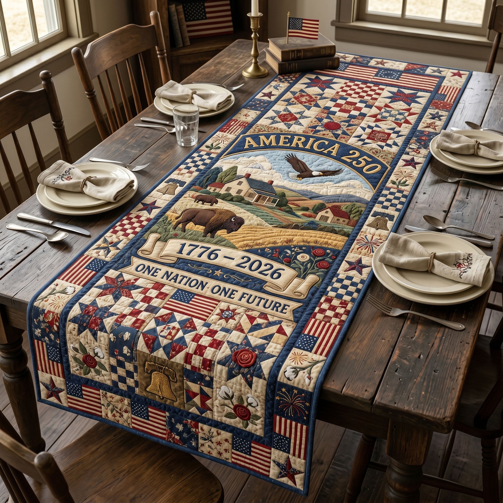 Heritage Patch Quilted Table Runner GFTONMU229