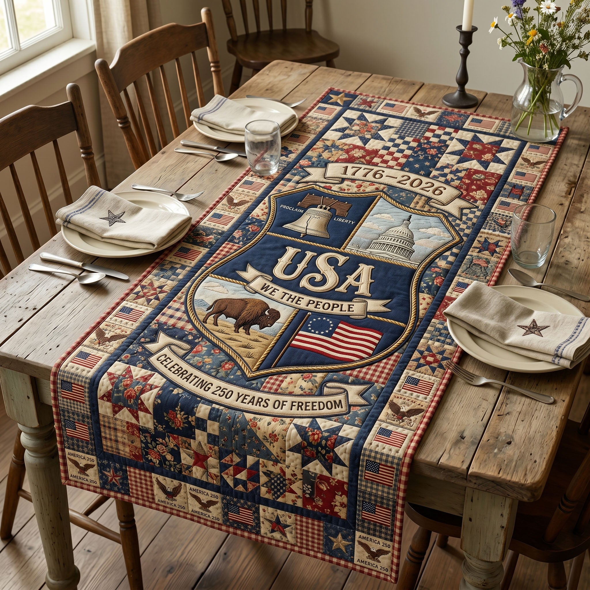 Heritage Patch Quilted Table Runner GFTONMU230